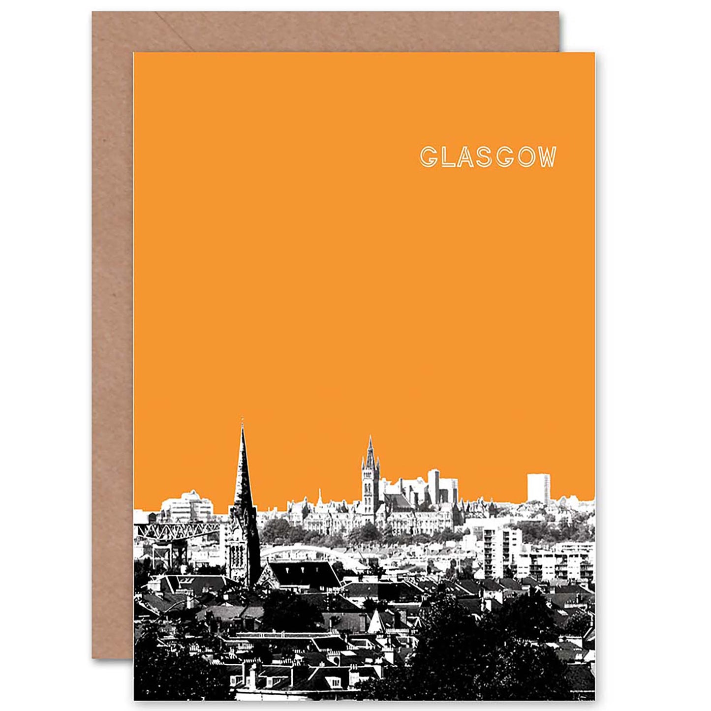 Photo Cityscape View Skyline Glasgow Scottish Card