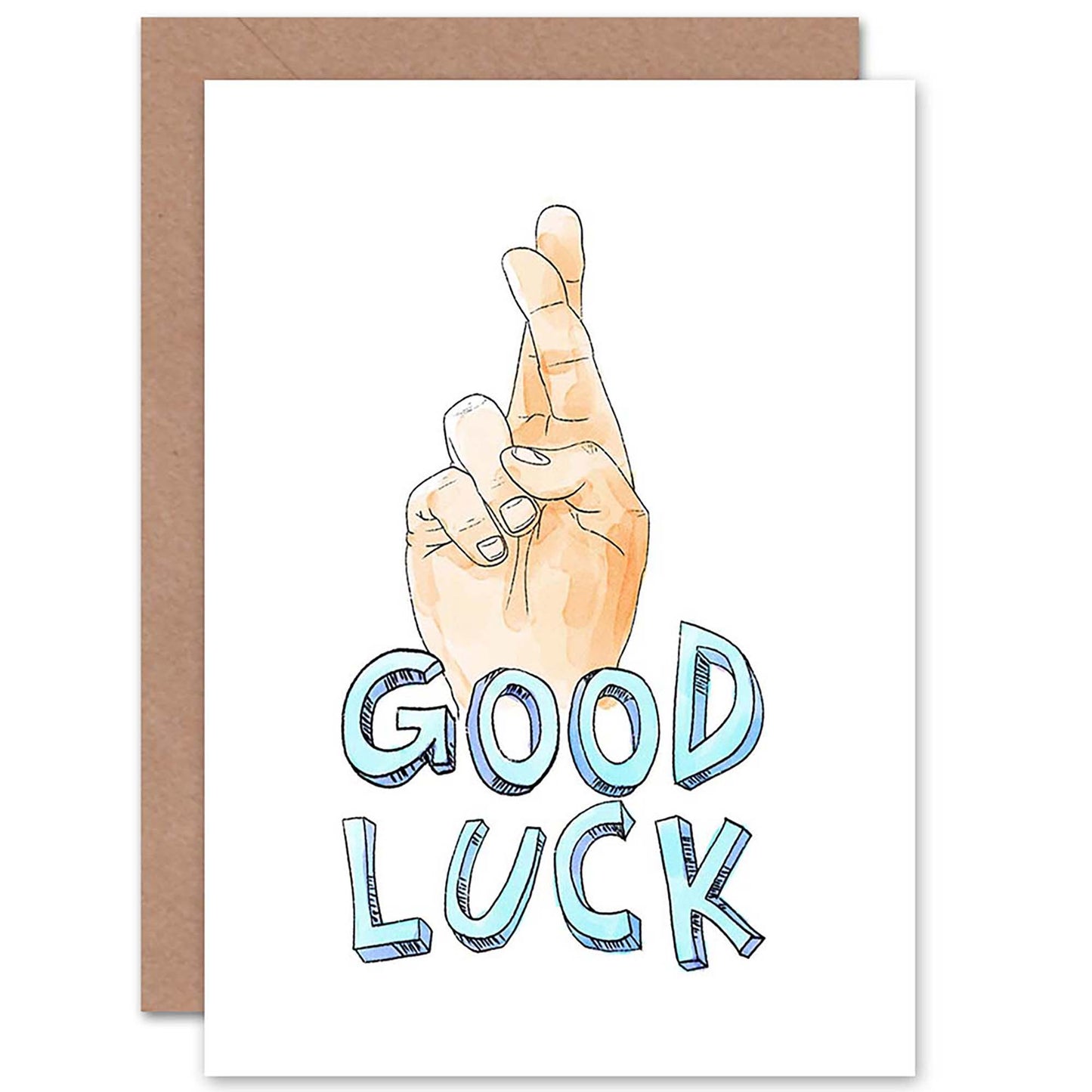 Hand Fingers Crossed Good Luck Card