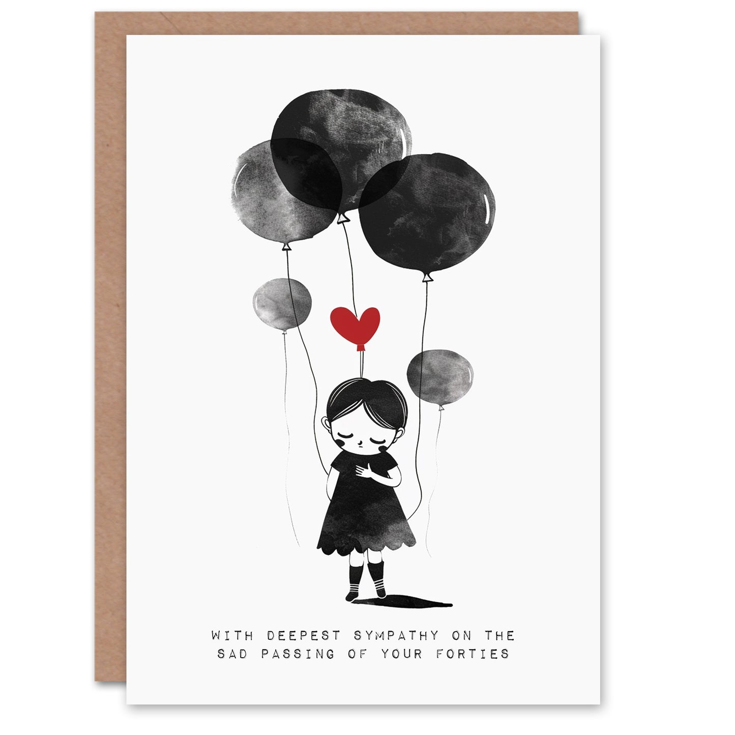 Deepest 50 Humour Sad Girl Balloons Adult Birthday Card