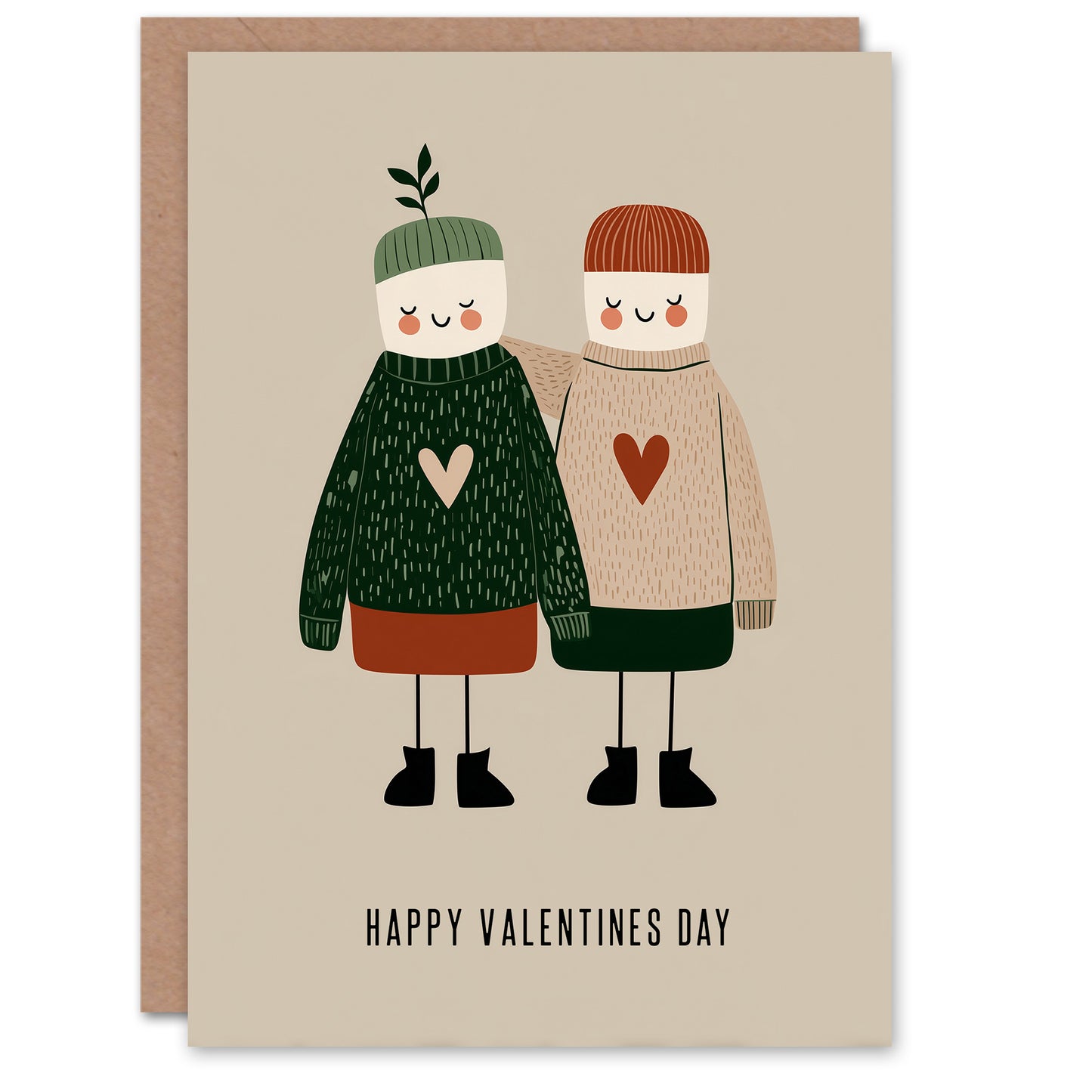 Cute Child Couple Cartoon Illustration Fun Quirky Valentine's Day Card