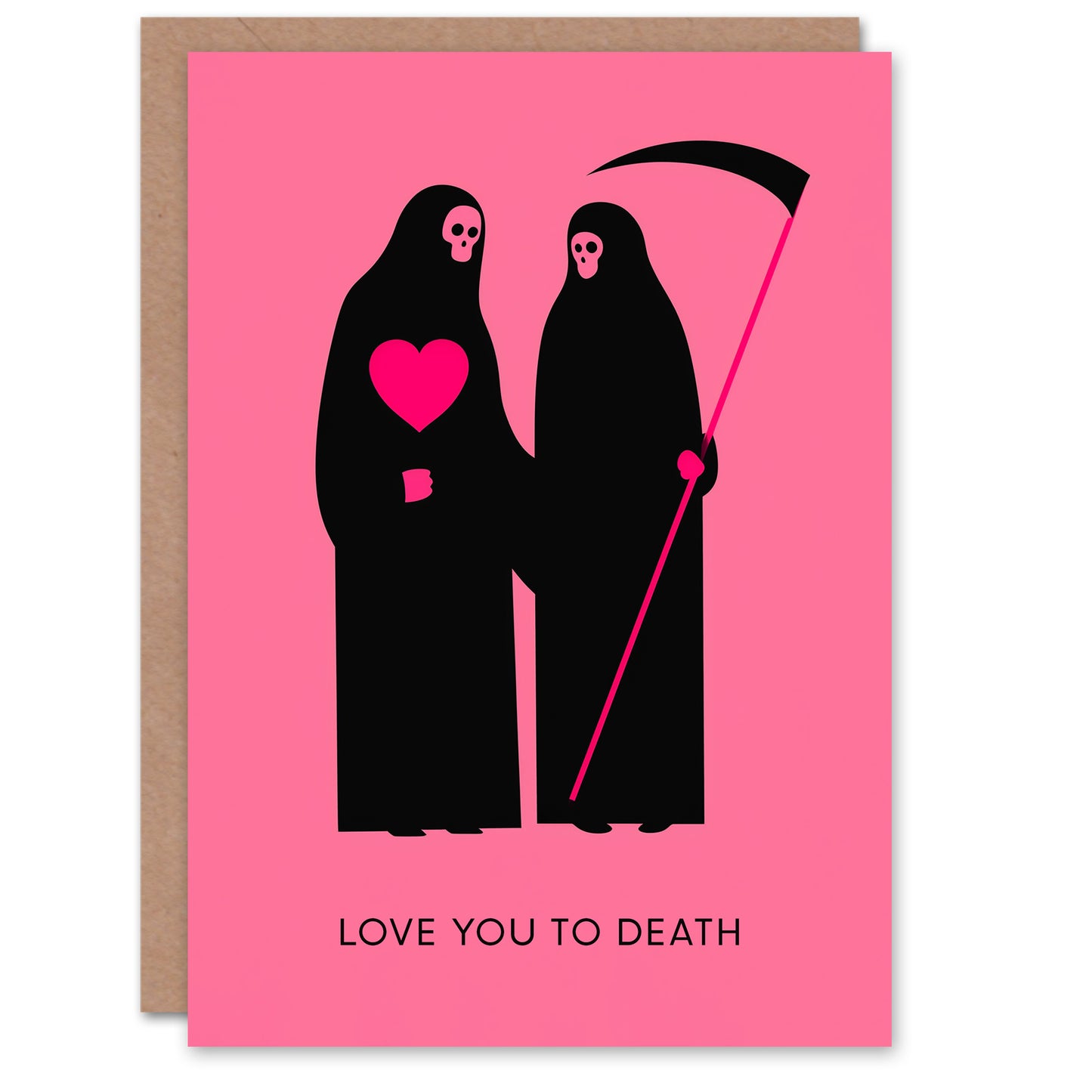Love You To Death Grim Reaper Romantic Funny Valentine's Day Card