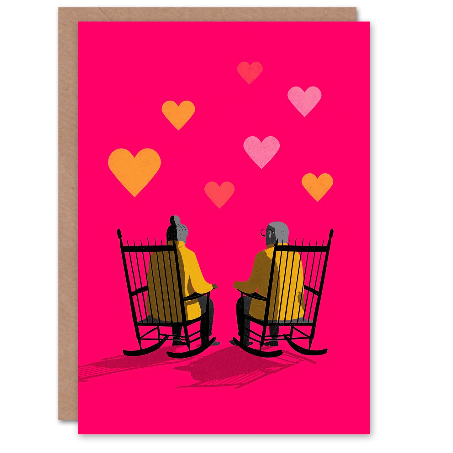 Grow Old Together Couple On Rocking Chairs Valentine's Day Card