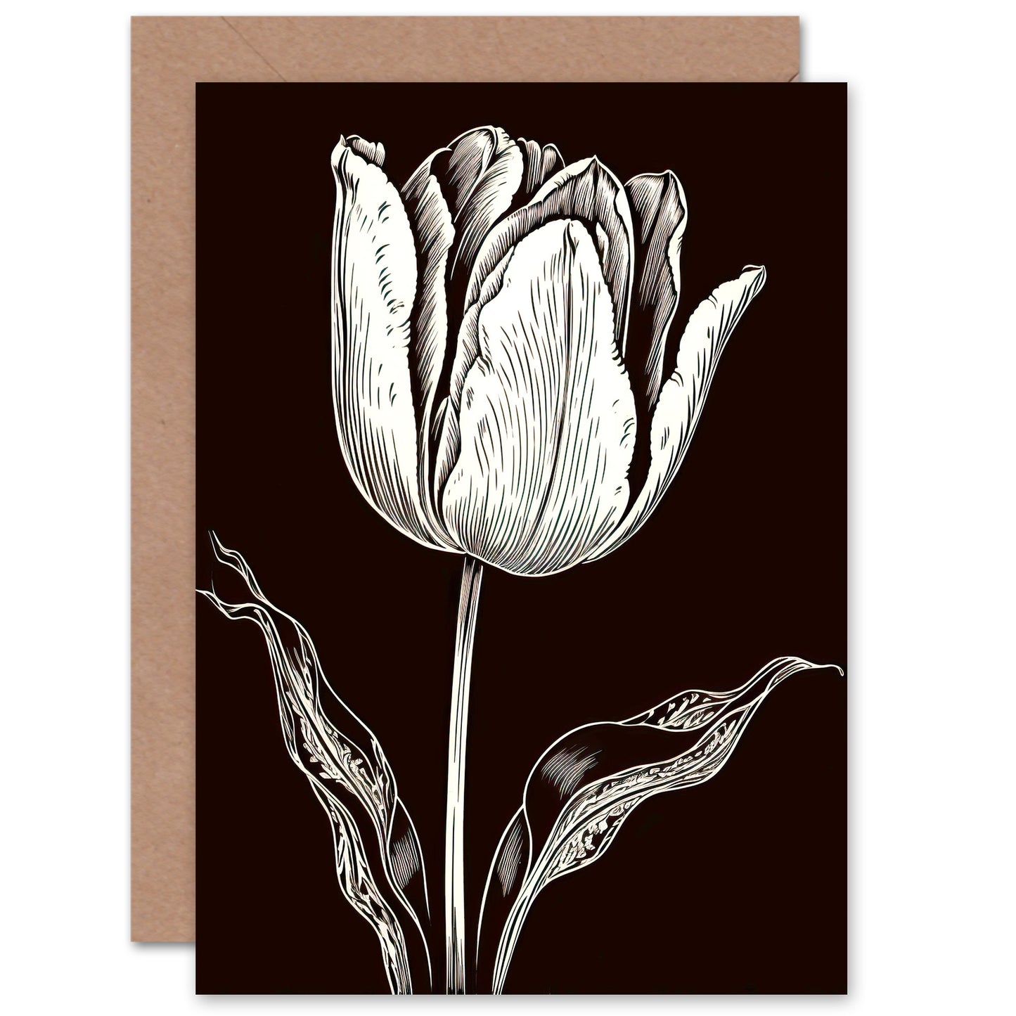 Simple Elegant Tulip Flower Get Well Card