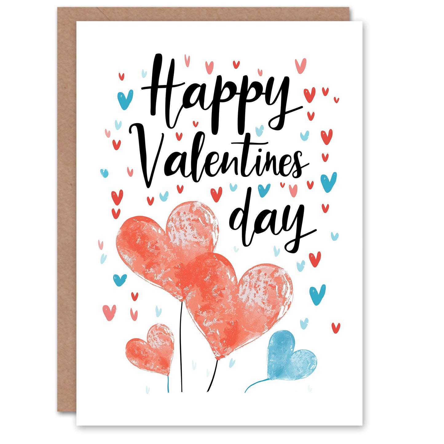Happy Love Heart Watercolour Simple Valentine's Card