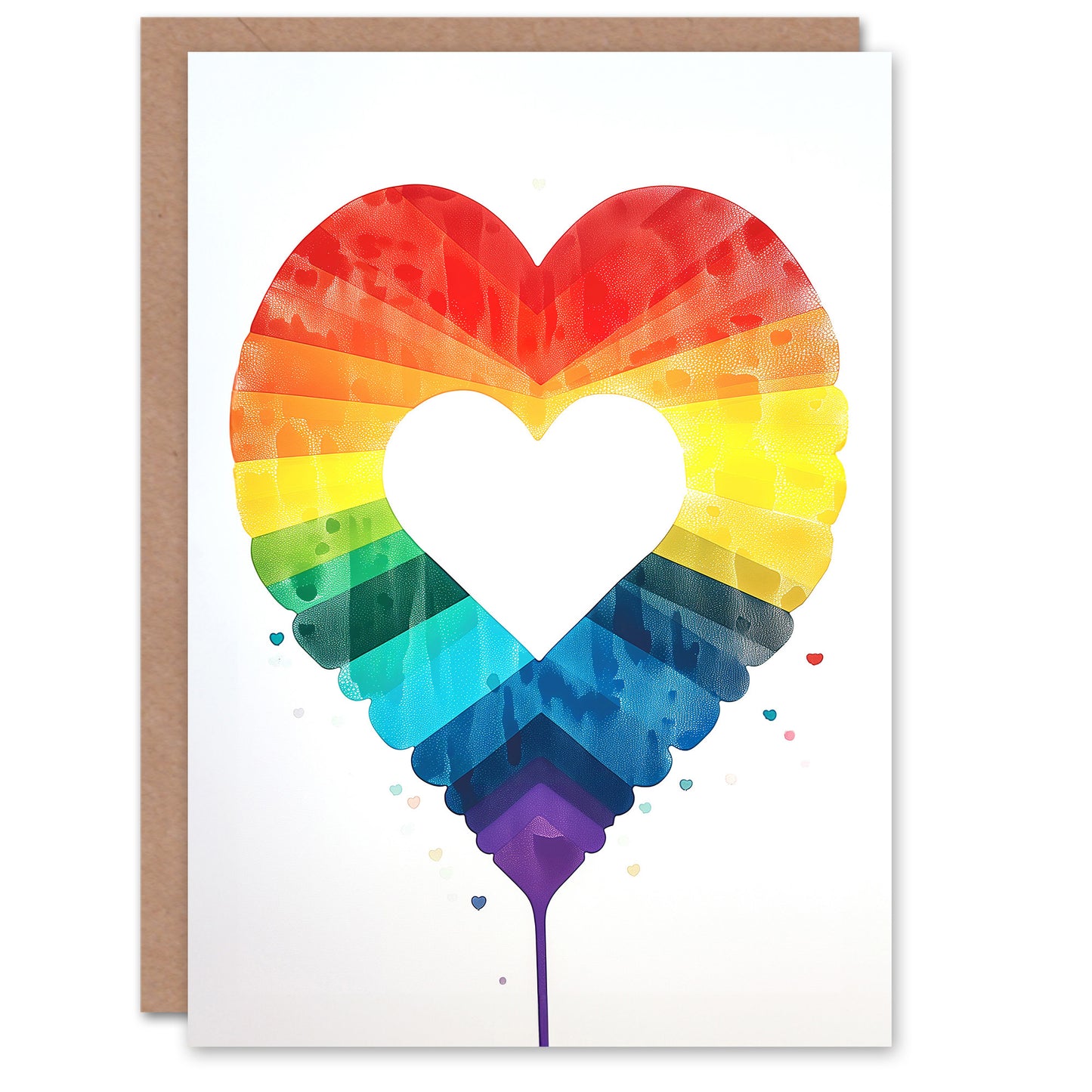 Rainbow Love Heart Romantic Card