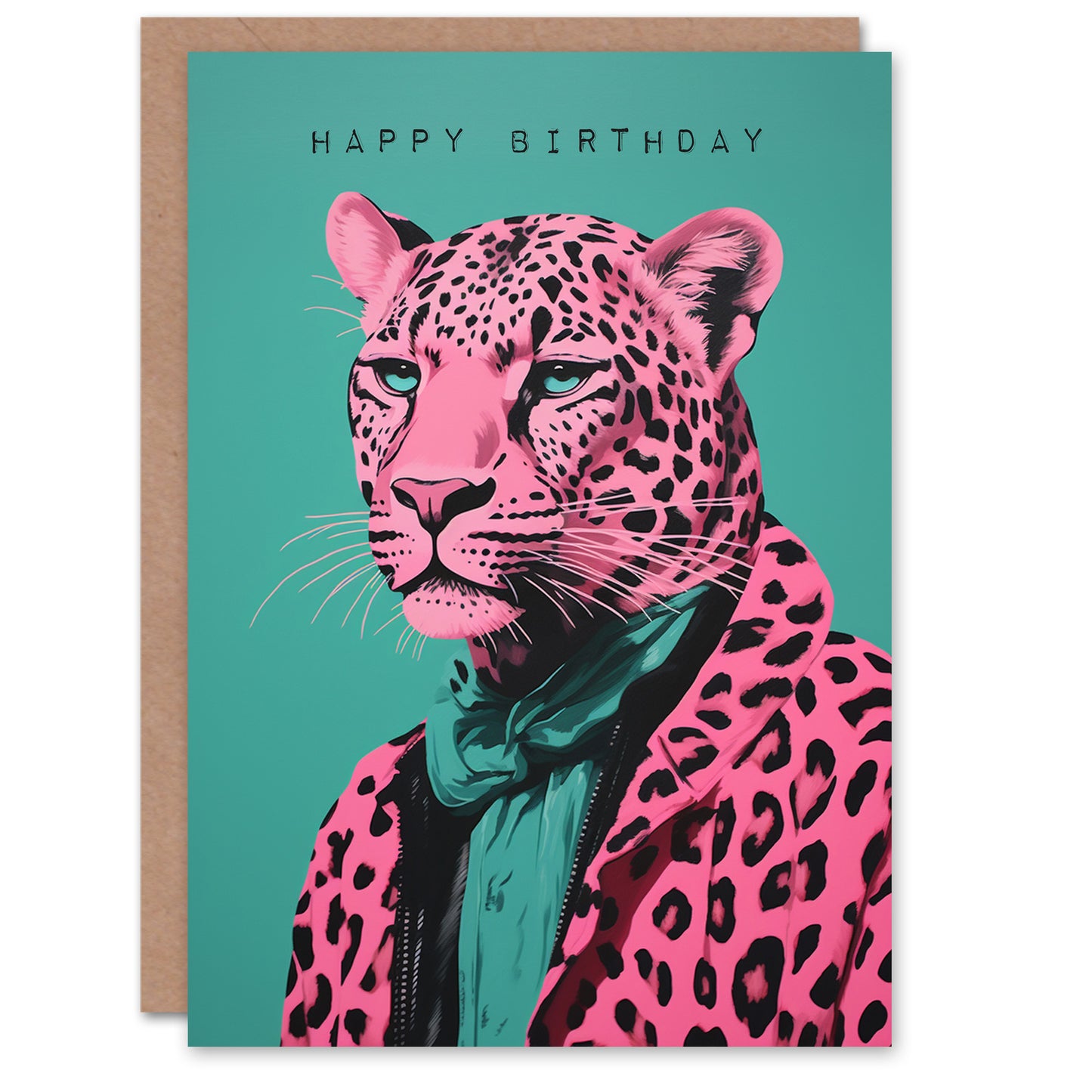 Pink Fashion Leopard Her Birthday Card