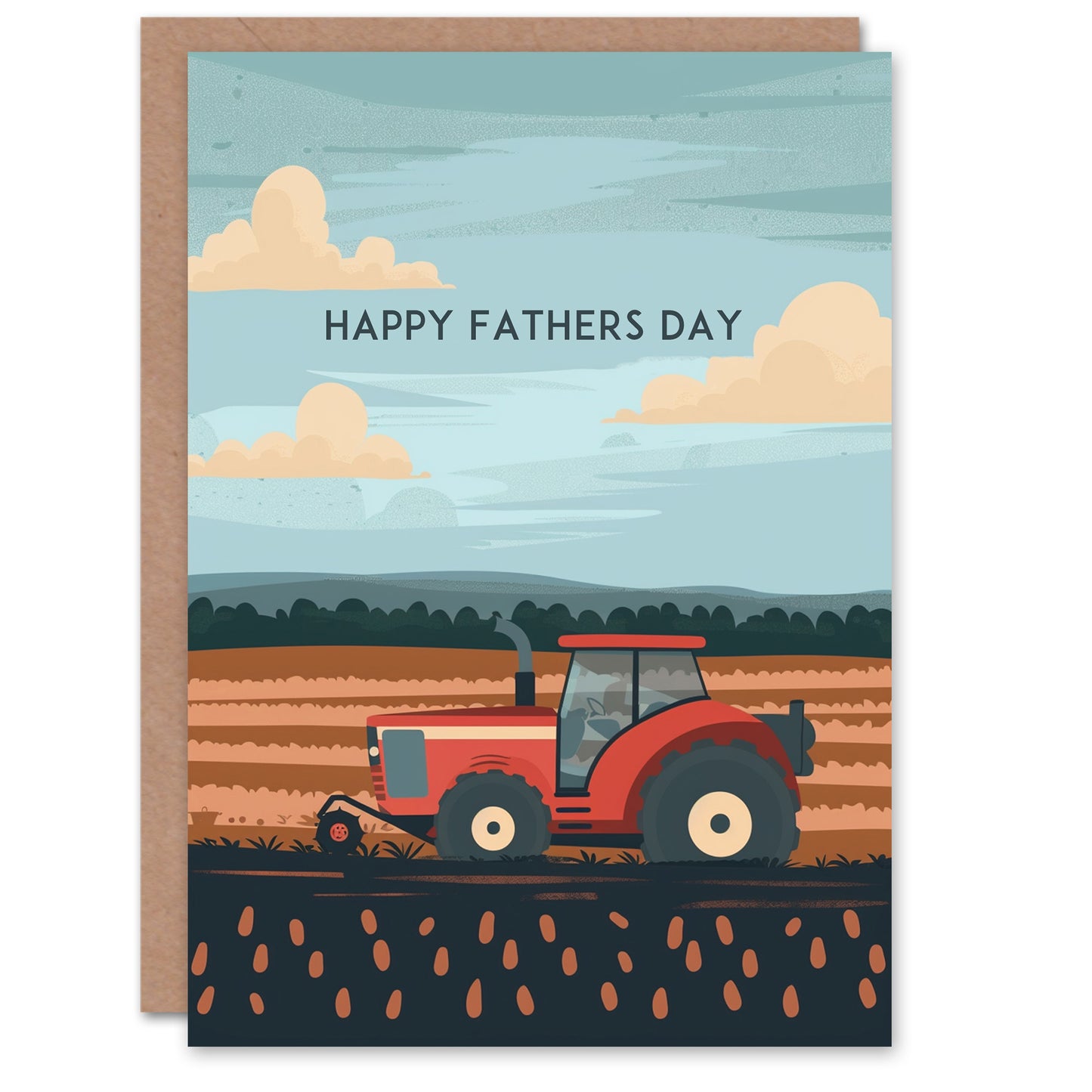 Farm Tractor Farming Crop Design Father's Day Card
