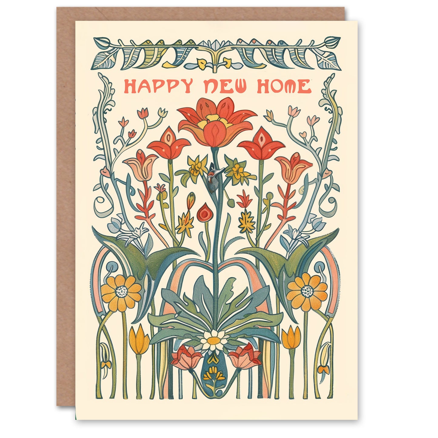 Housewarming Wildflower Garden Nouveau New Home Card