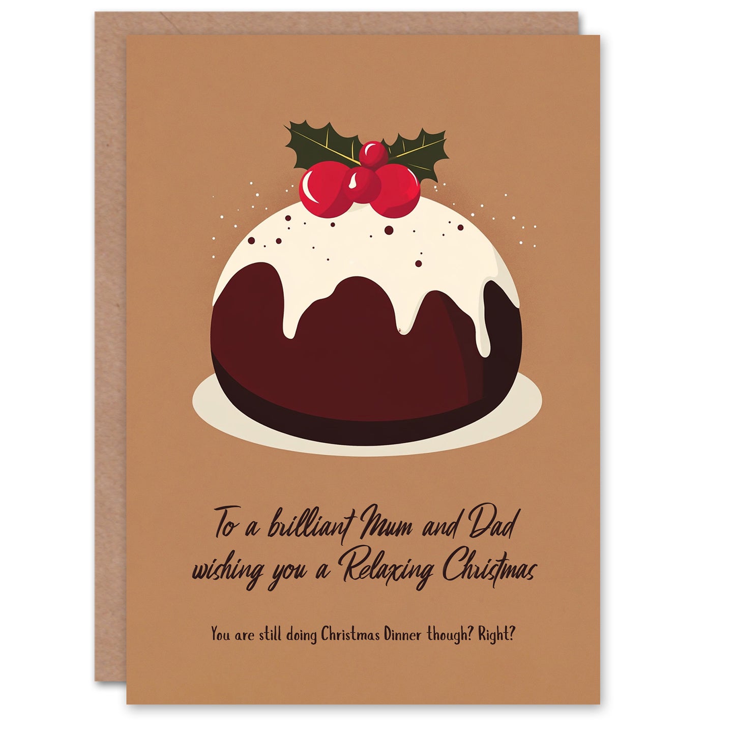 Relaxing Wishes Still Doing Dinner Right Funny Christmas Card