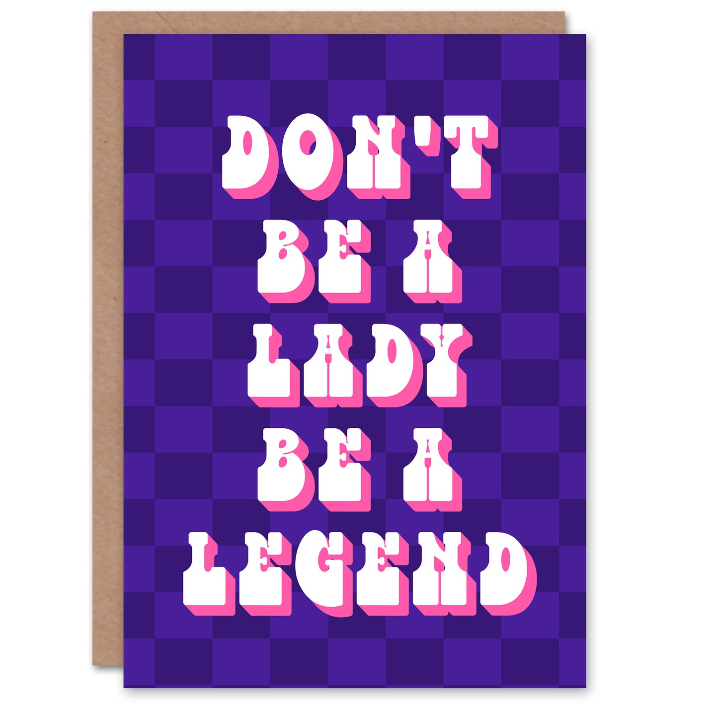 Be A Legend Not A Lady Retro Purple Pink Funny Greeting Card