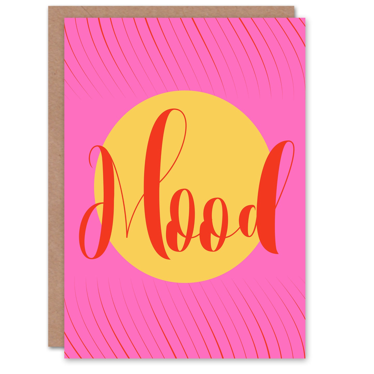 Mood Sunset Pink Yellow Decorative Design Greeting Card