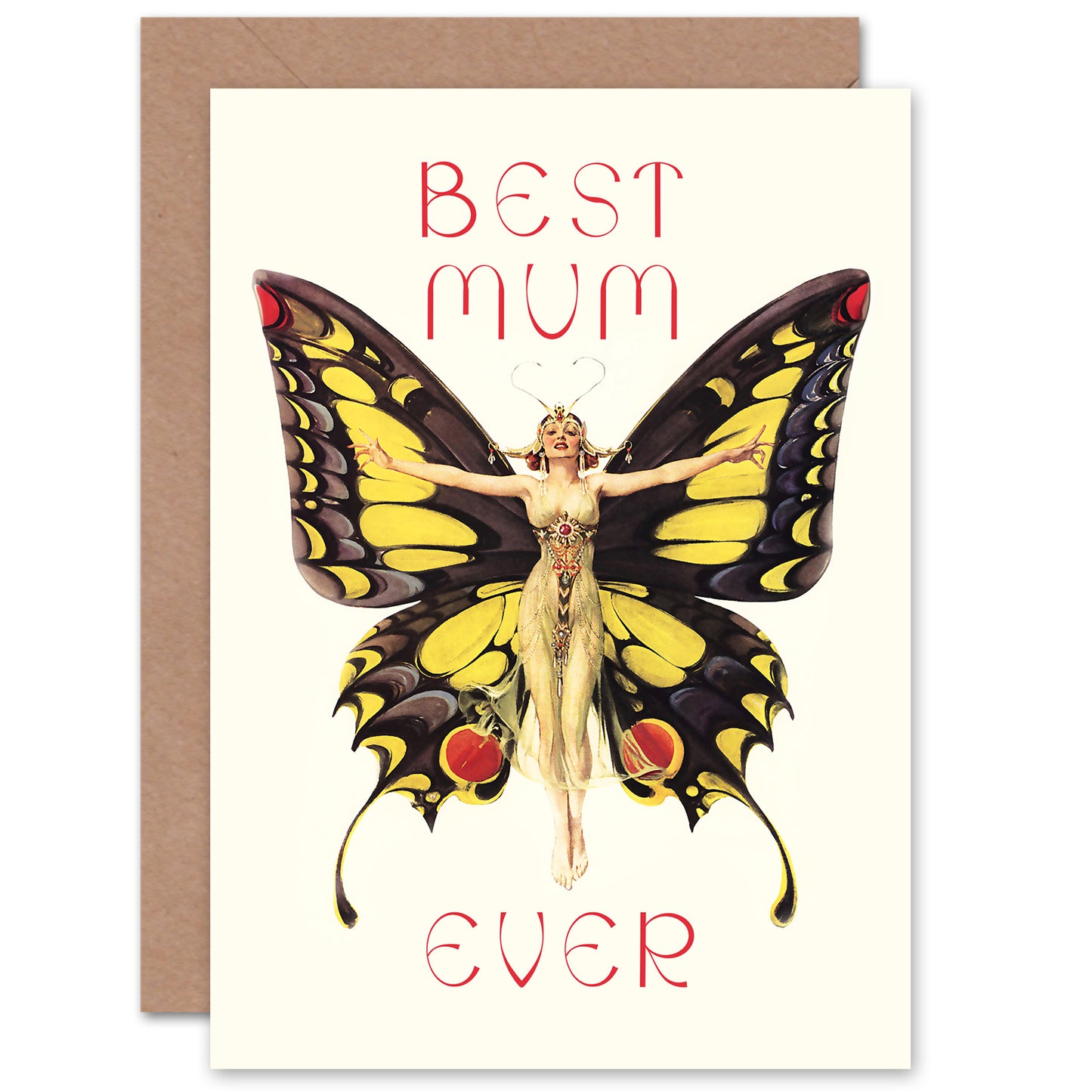 Butterfly Dancer Nouveau 1920s Mum Mother's day Card