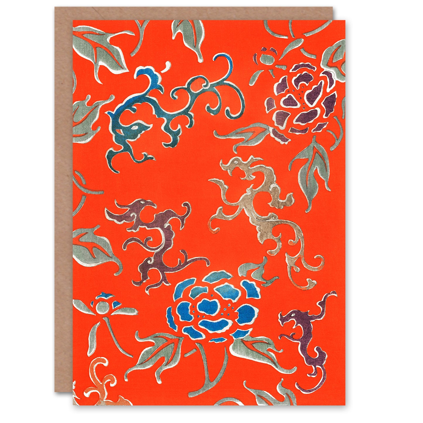 Shin Bijutsukai Japanese Bold Abstract Foral Pattern Greetings Card