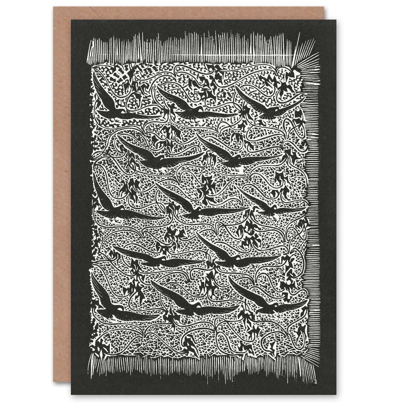 Gerrit Willem Dijsselhof Flock of Birds With Plant Motif Greetings Card