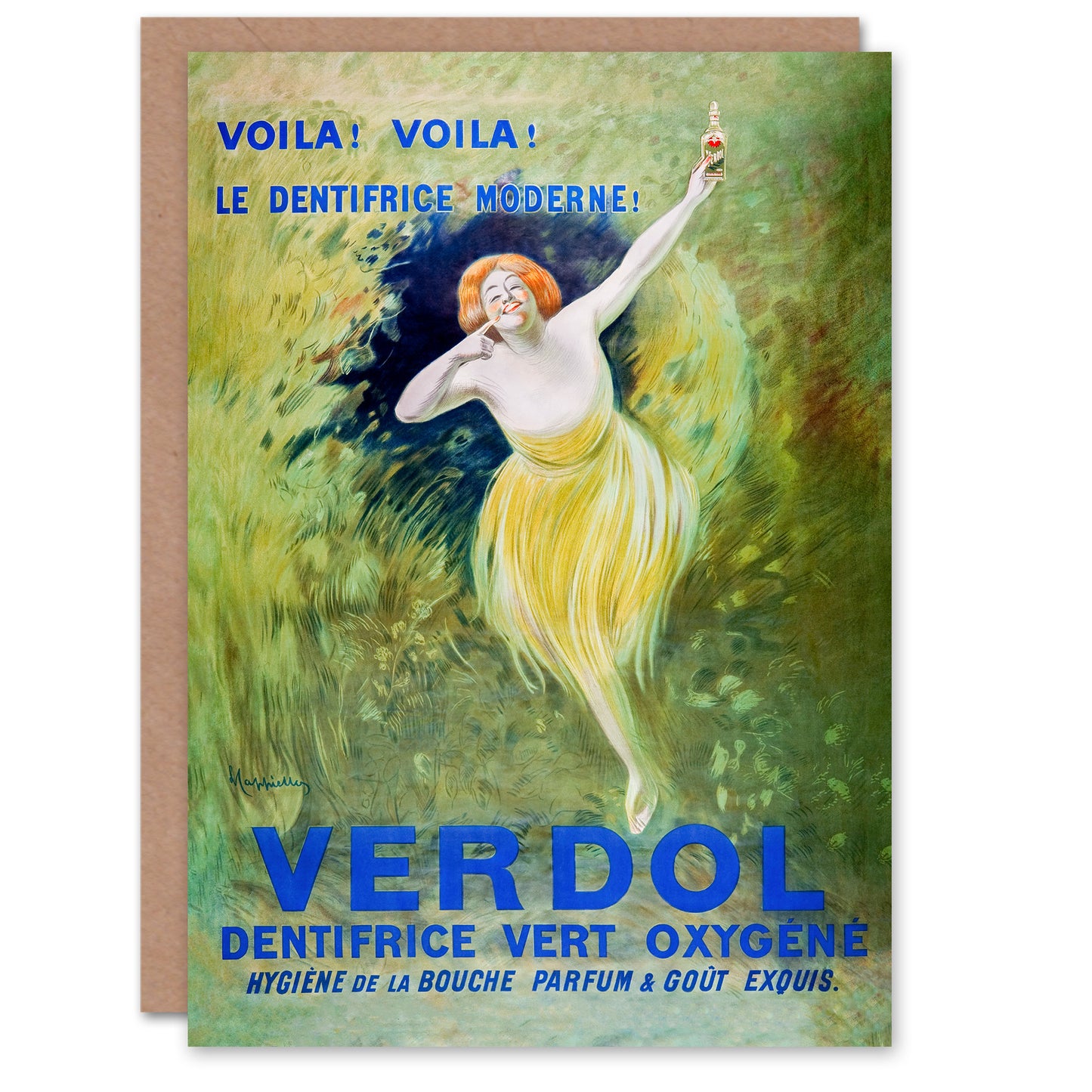 Leonetto Cappiello Verdol Toothpaste Vintage Advert Greetings Card