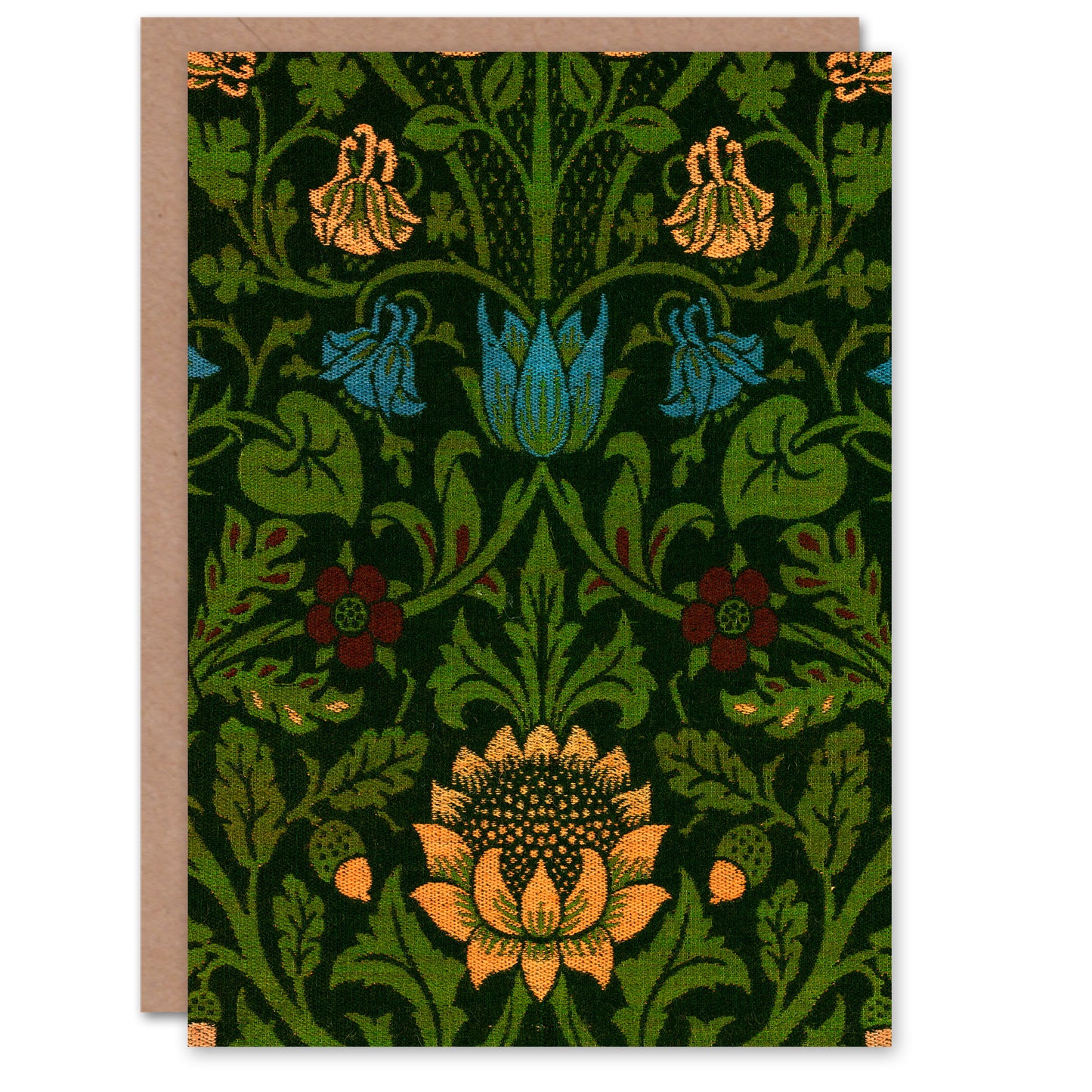 William Morris Violet Columbine Flower Detail Greetings Card