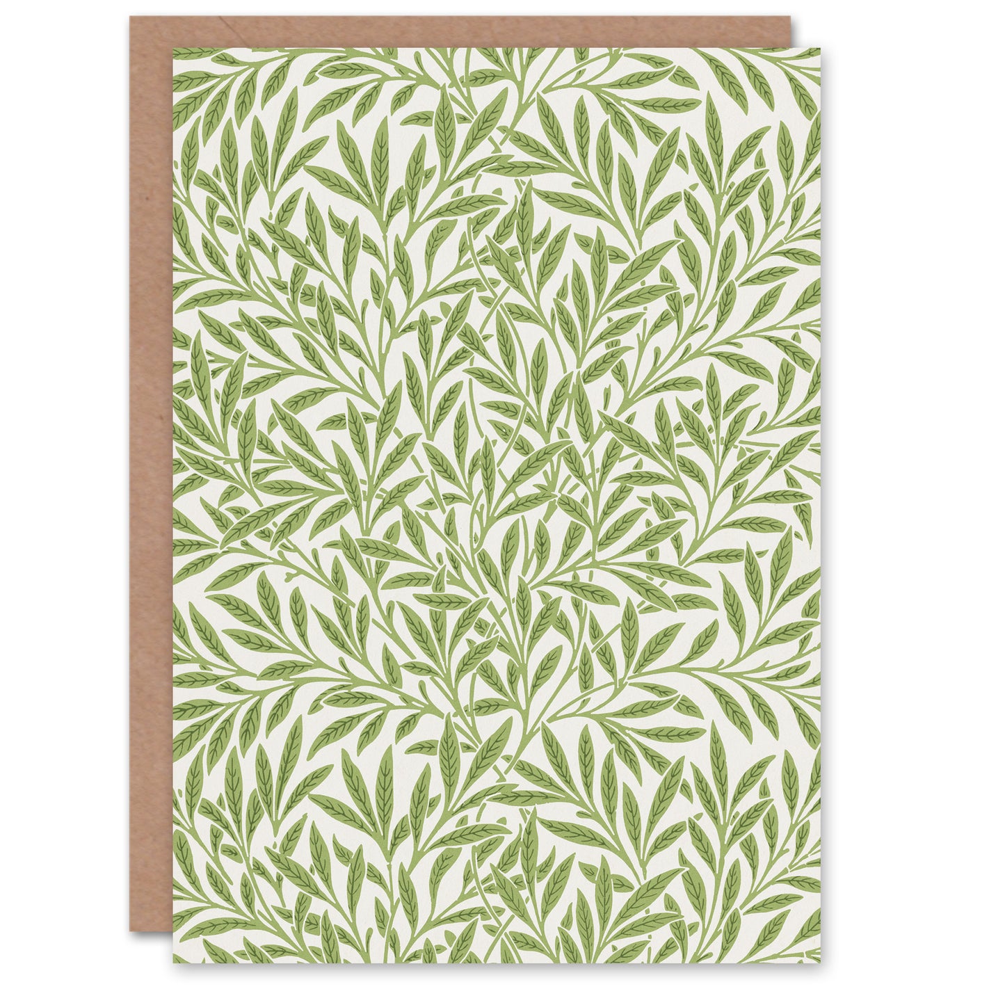 William Morris Willow Leaves Bright Pattern Greetings Card