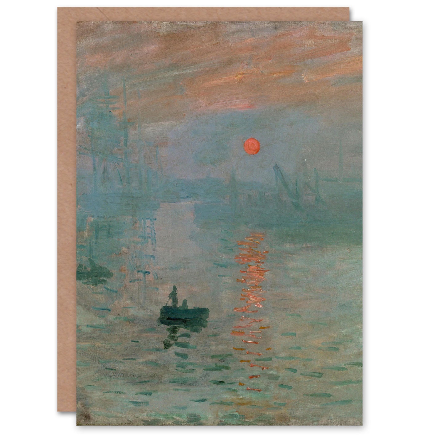 Claude Monet Impression Sunrise Seascape Greetings Card