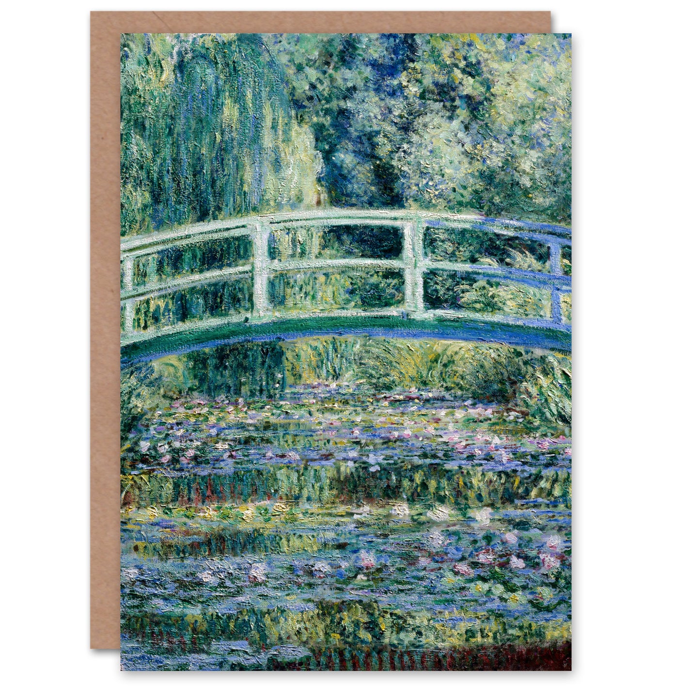 Claude Monet Art Card Water Lilies and Japanese Bridge