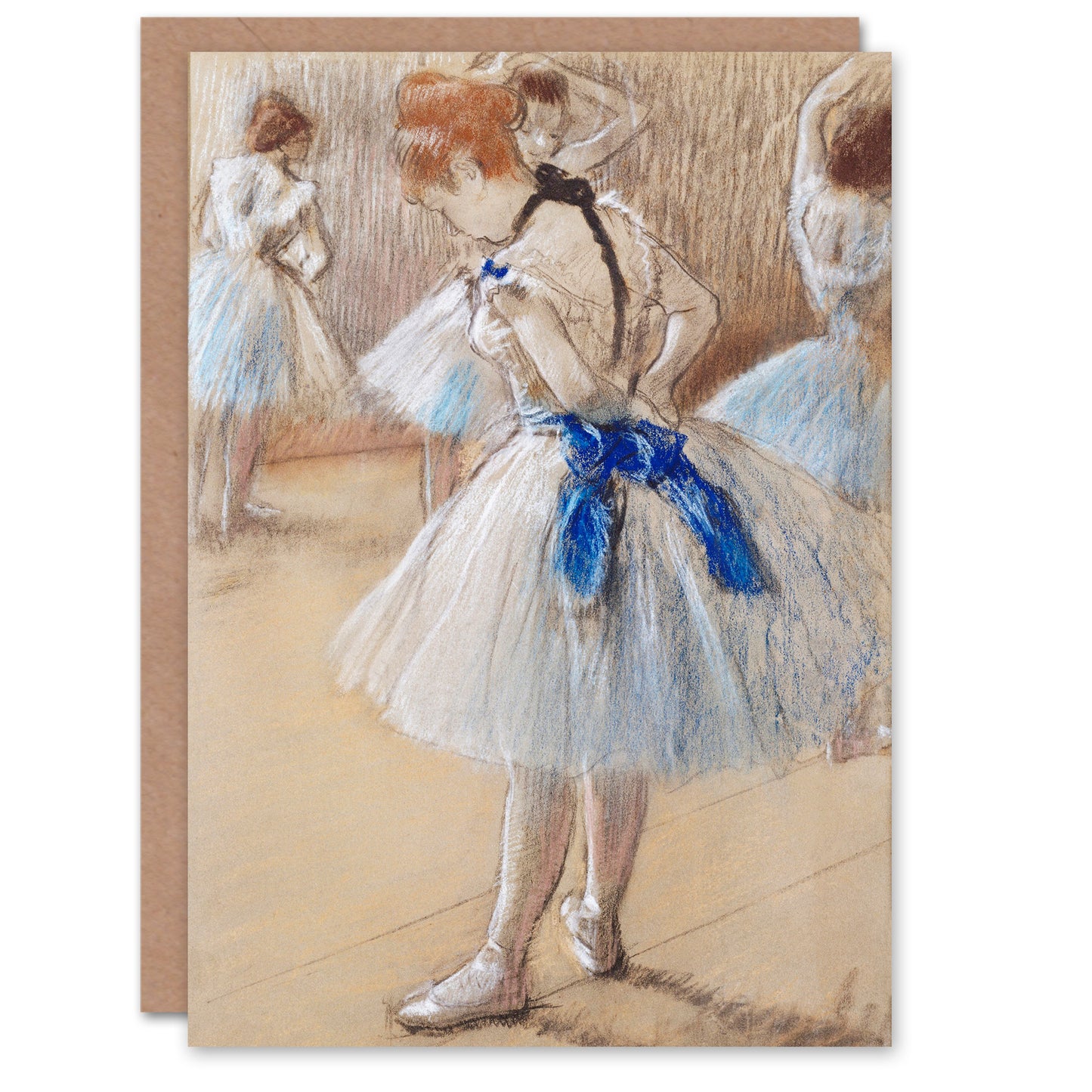 Edgar Degas Art Card Dancer Ballerina Pastel Drawing