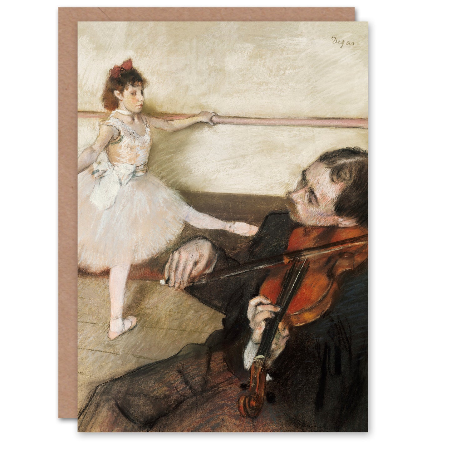 Edgar Degas Art Card Dance Lesson with Violinist