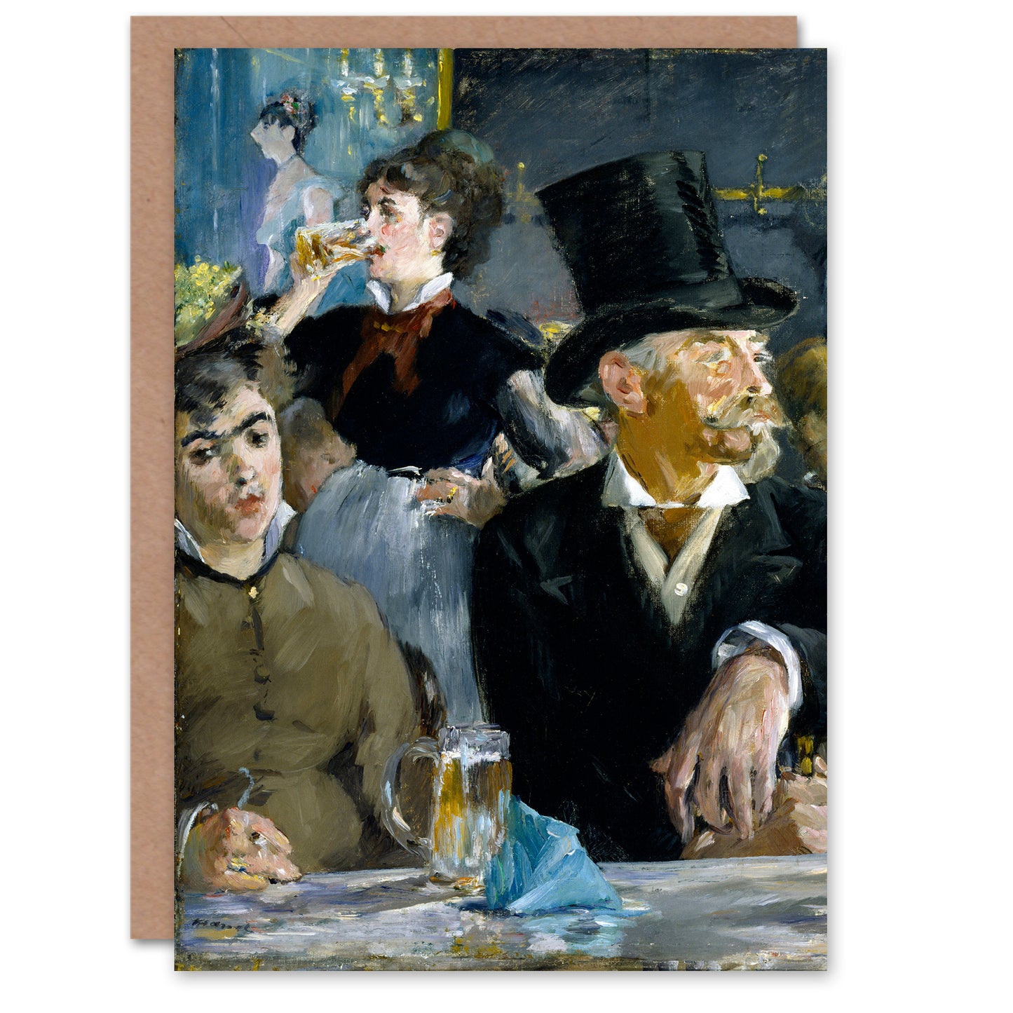 Edouard Manet Art Card At the Cafe Paris Nightlife Scene