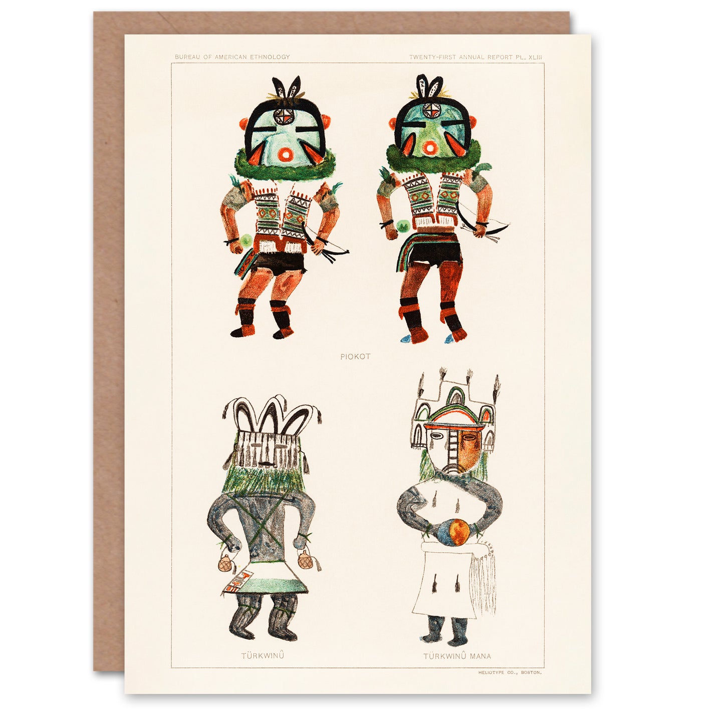 Hopi Kachinas Art Card Drawing from Hopi Natives