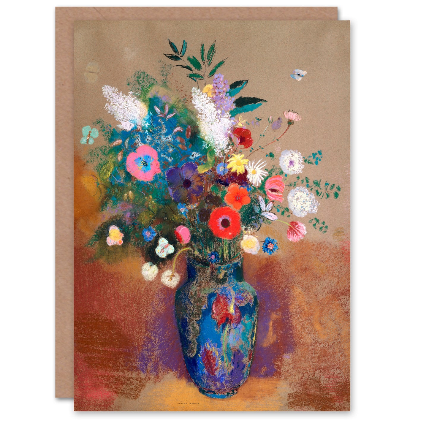 Odilon Redon Art Card Bouquet of Flowers in a Vase