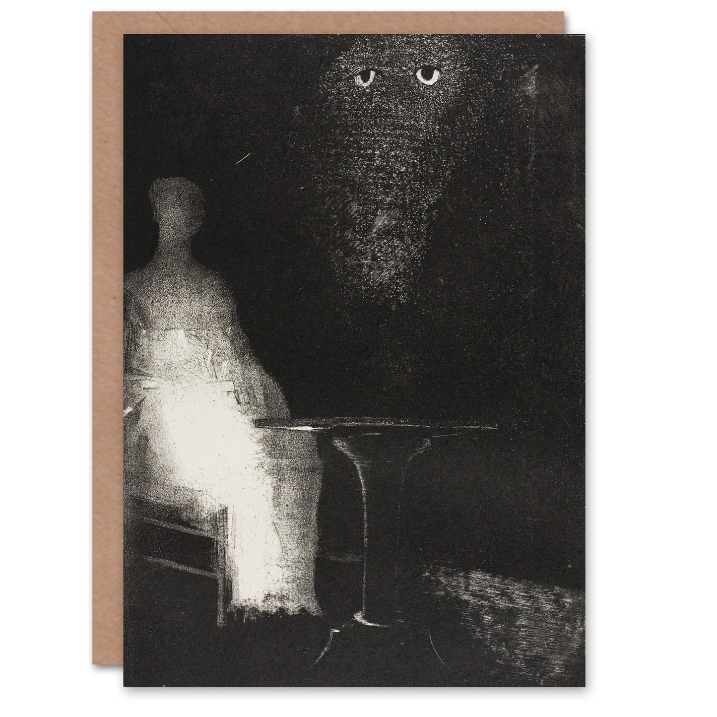 Odilon Redon Art Card Gaze on the Chair Human Figure Outline