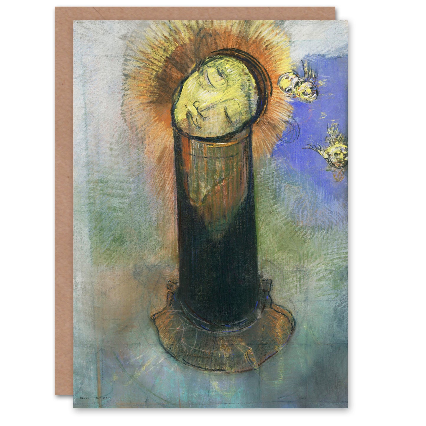 Odilon Redon Art Card Head of John the Baptist on Pillar