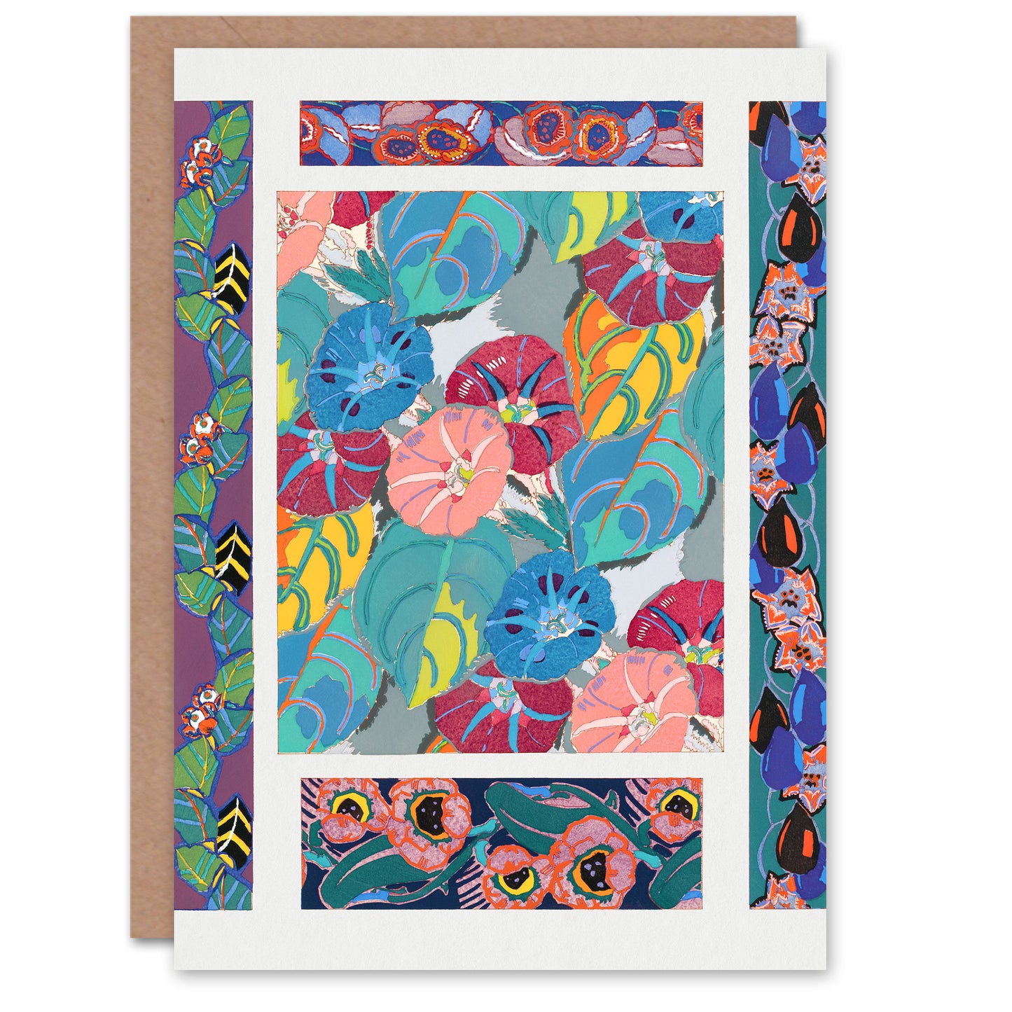 Edouard Benedictus Art Card Vibrant Vintage Flower Pattern