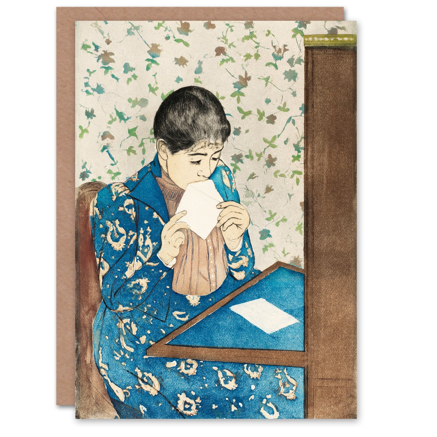 Mary Cassatt Art Card The Letter Woman Sealing Envelope Portrait