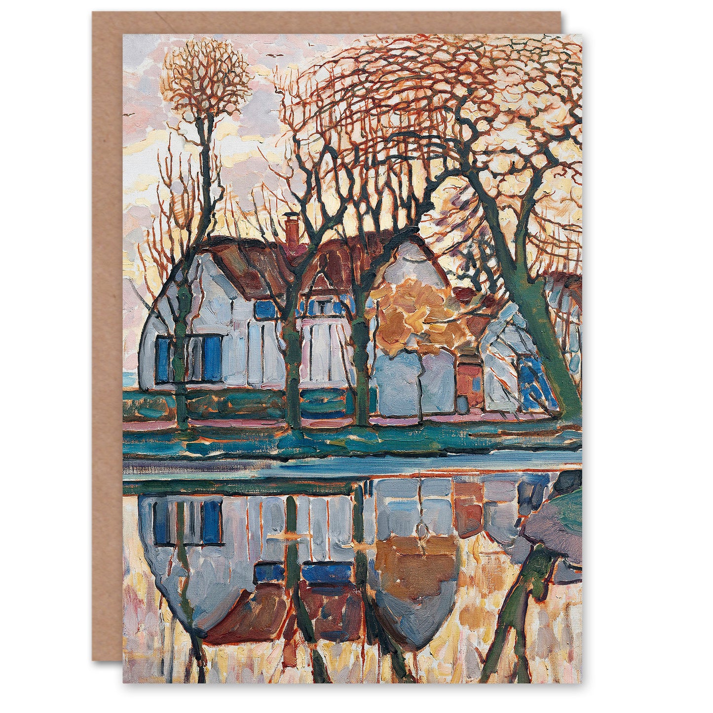 Piet Mondrian Art Card Farm Near Duivendrecht Landscape