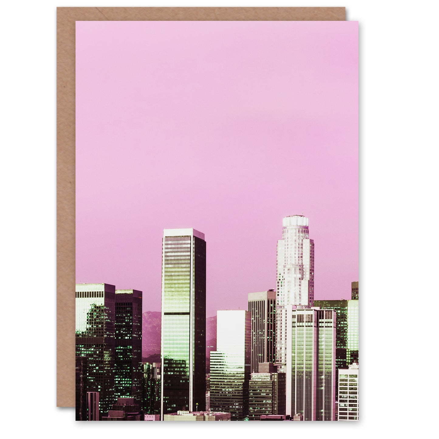 Carol M Highsmith Art Card Los Angeles Pink Skyline Photograph