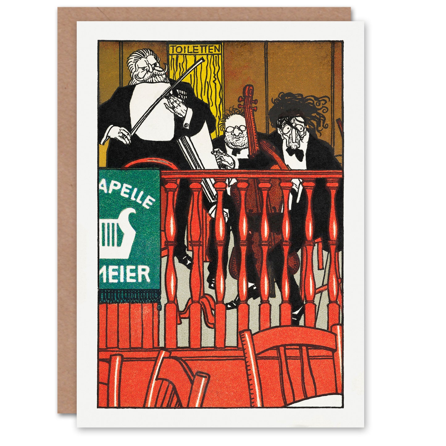 Moriz Jung Art Card Salon Orchestra Meier Musicians Caricature