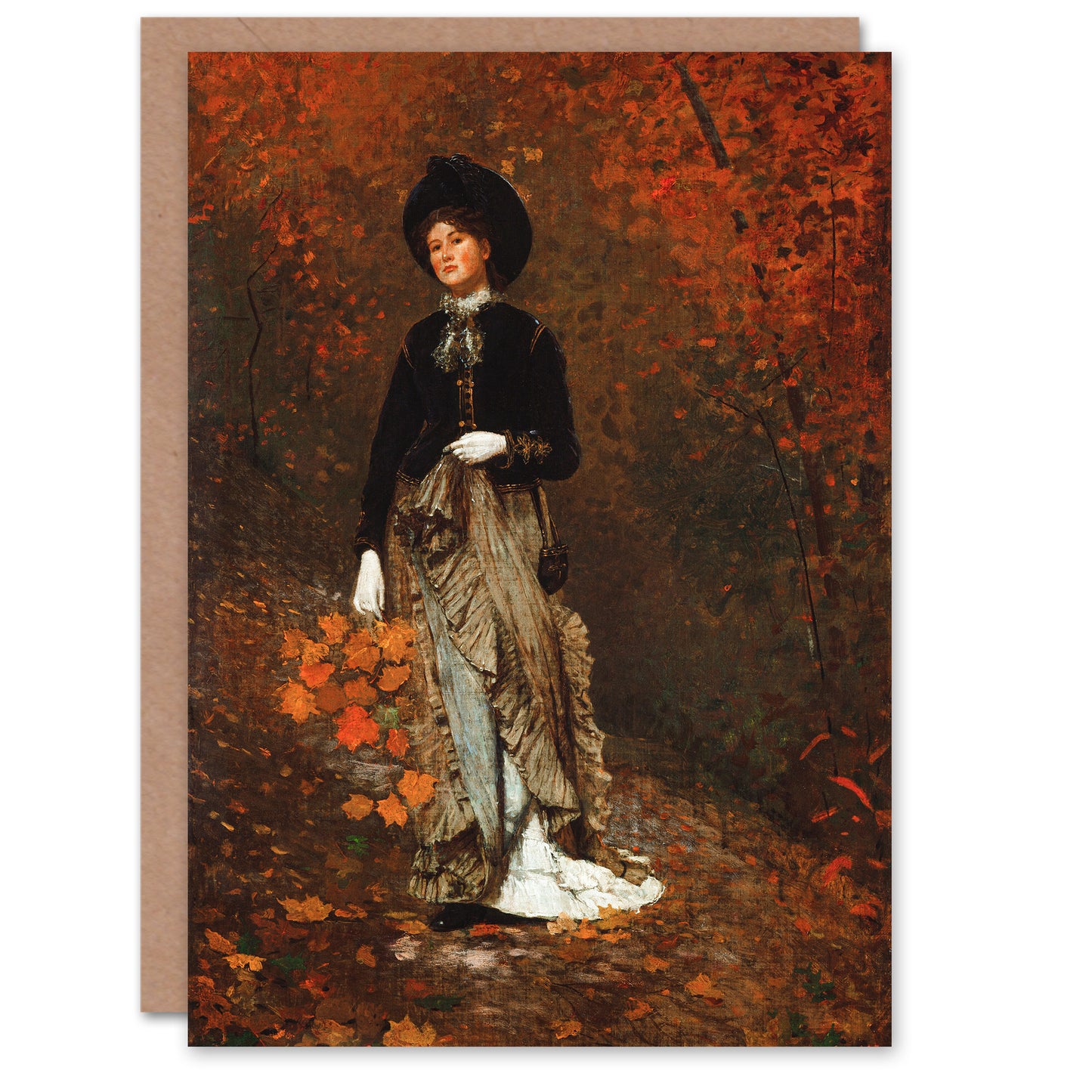 Winslow Homer Art Card Autumn Oil Painting Woman Portrait