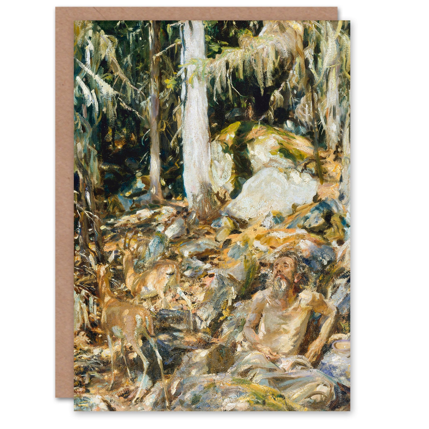 John S Sargent Art Card Il Solitario The Hermit in the Forest