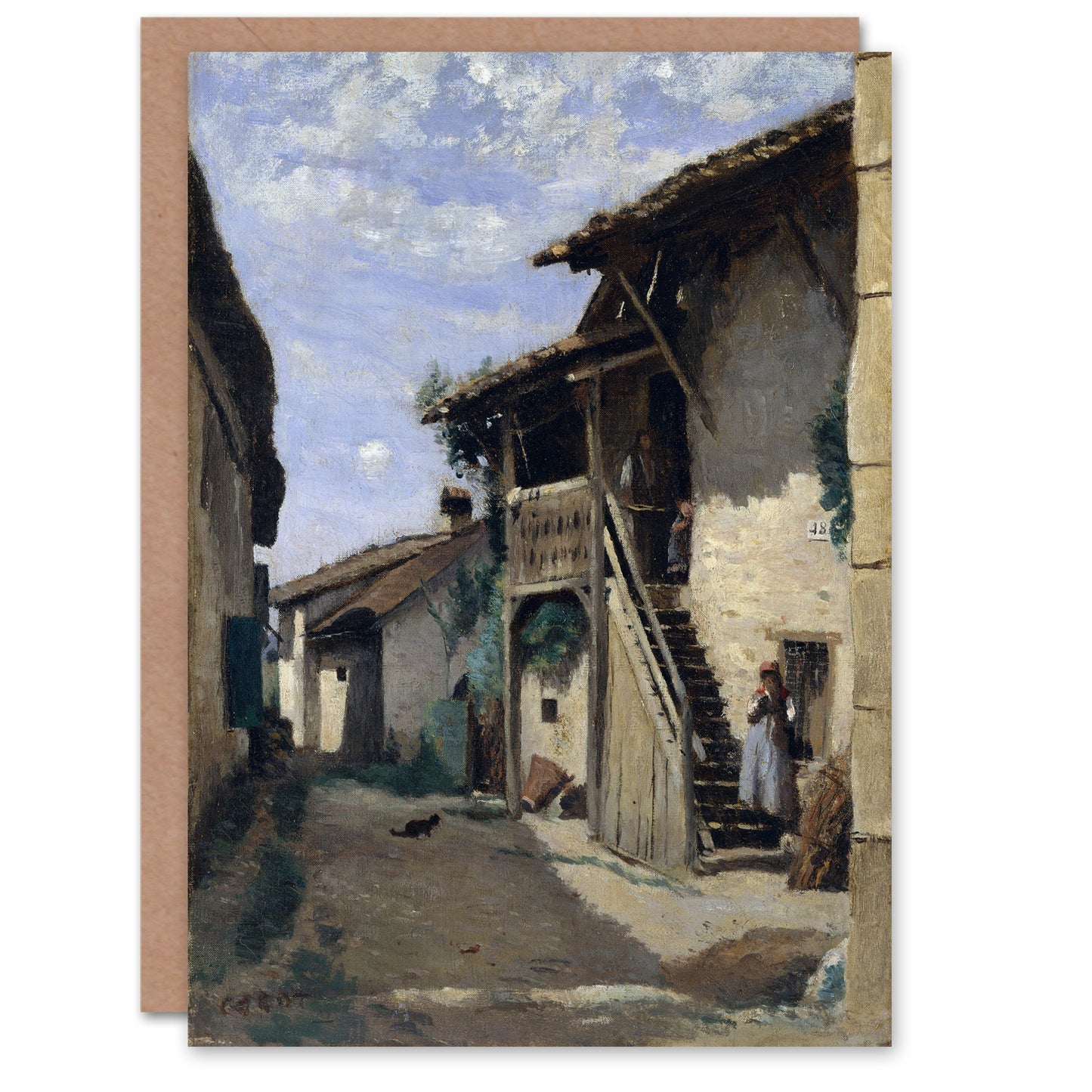 Camille Corot Dardagny Rural Village Street Art Greeting Card