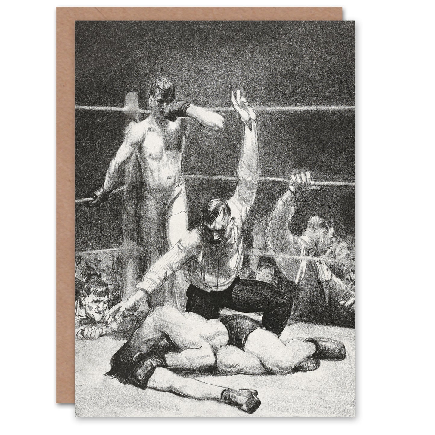 George Bellows Counted Out First Stone Boxing Art Greeting Card