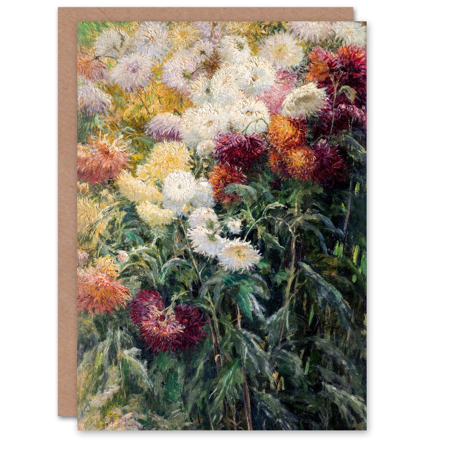 Gustave Caillebotte Chrysanthemums in the Garden Art Greeting Card