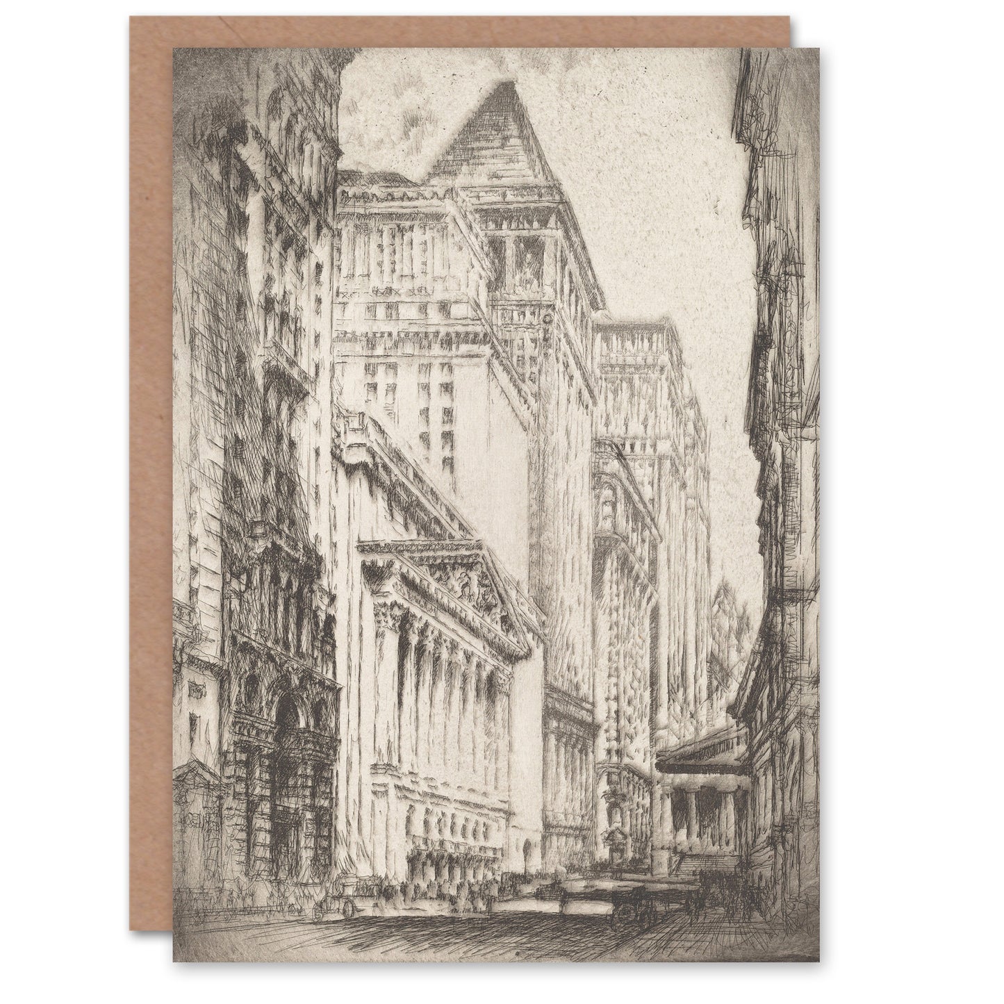Joseph Pennell New York Stock Exchange Cityscape Art Greeting Card