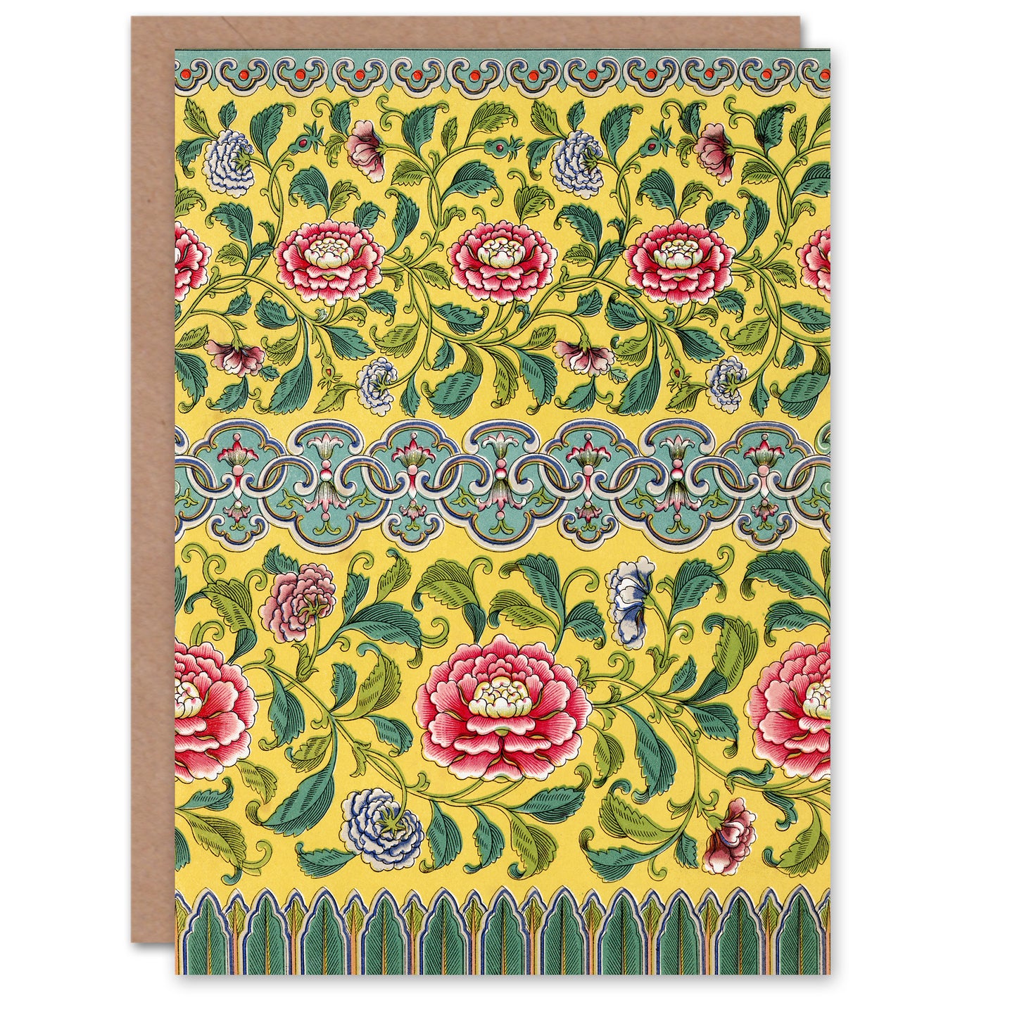 Owen Jones Colourful Ornamental Flower Pattern Art Greeting Card