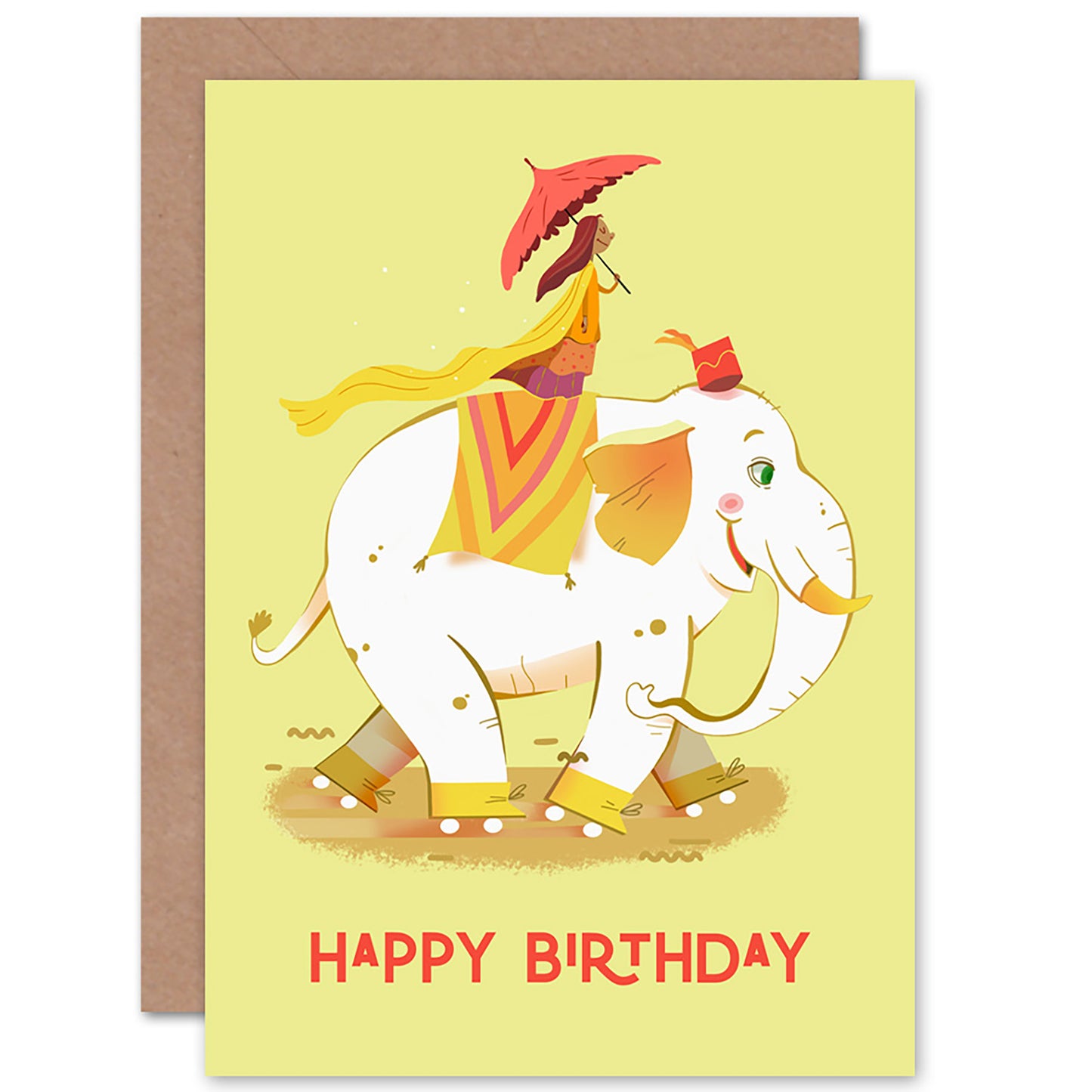 Skates Elephant Birthday Card