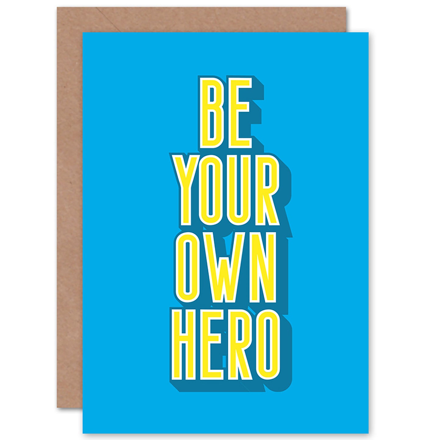 Motivation Be Your Own Hero Quote Greetings Card