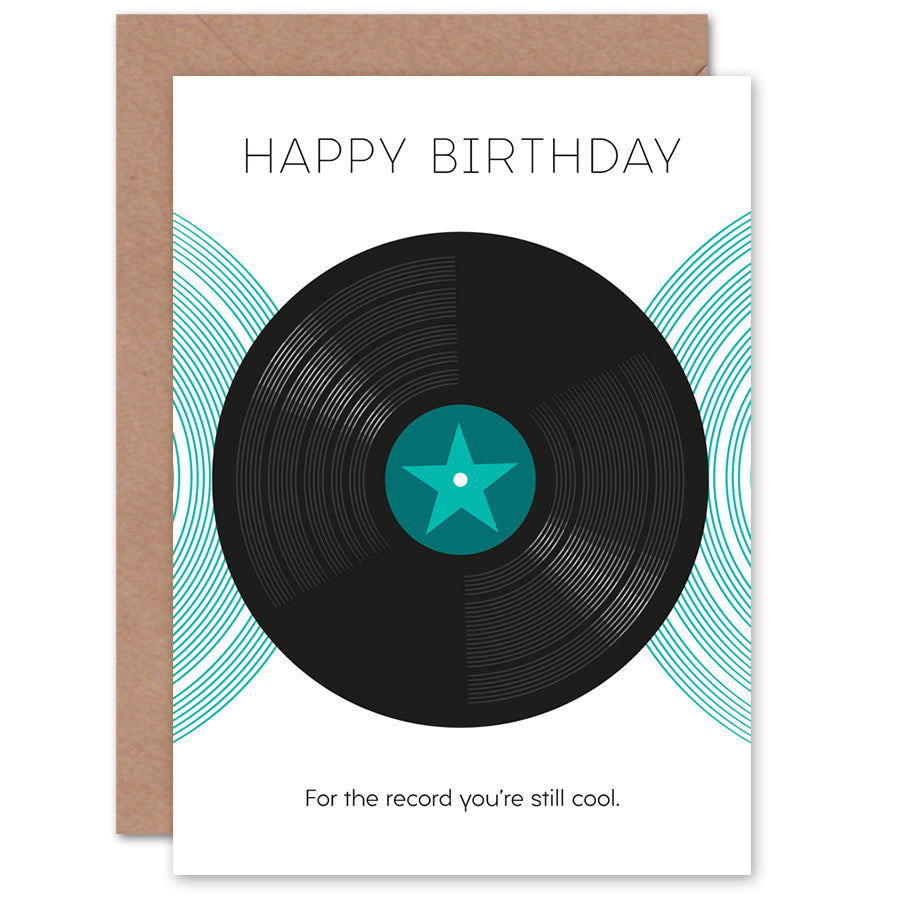 Vinyl Record Still Cool DJ Decks Birthday Card