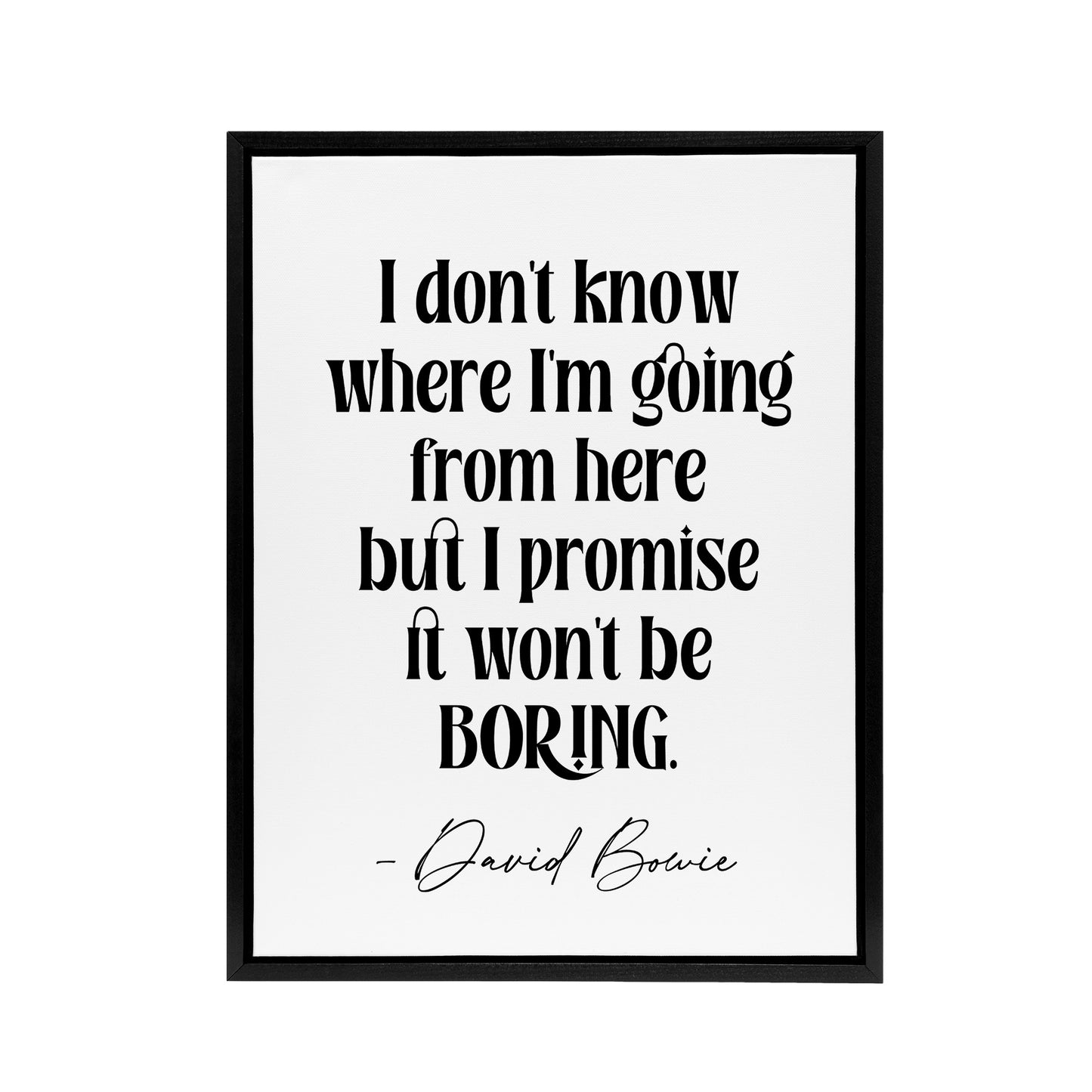 Don't Know Where I'm Going Promise Won't Be Boring Framed Canvas Art