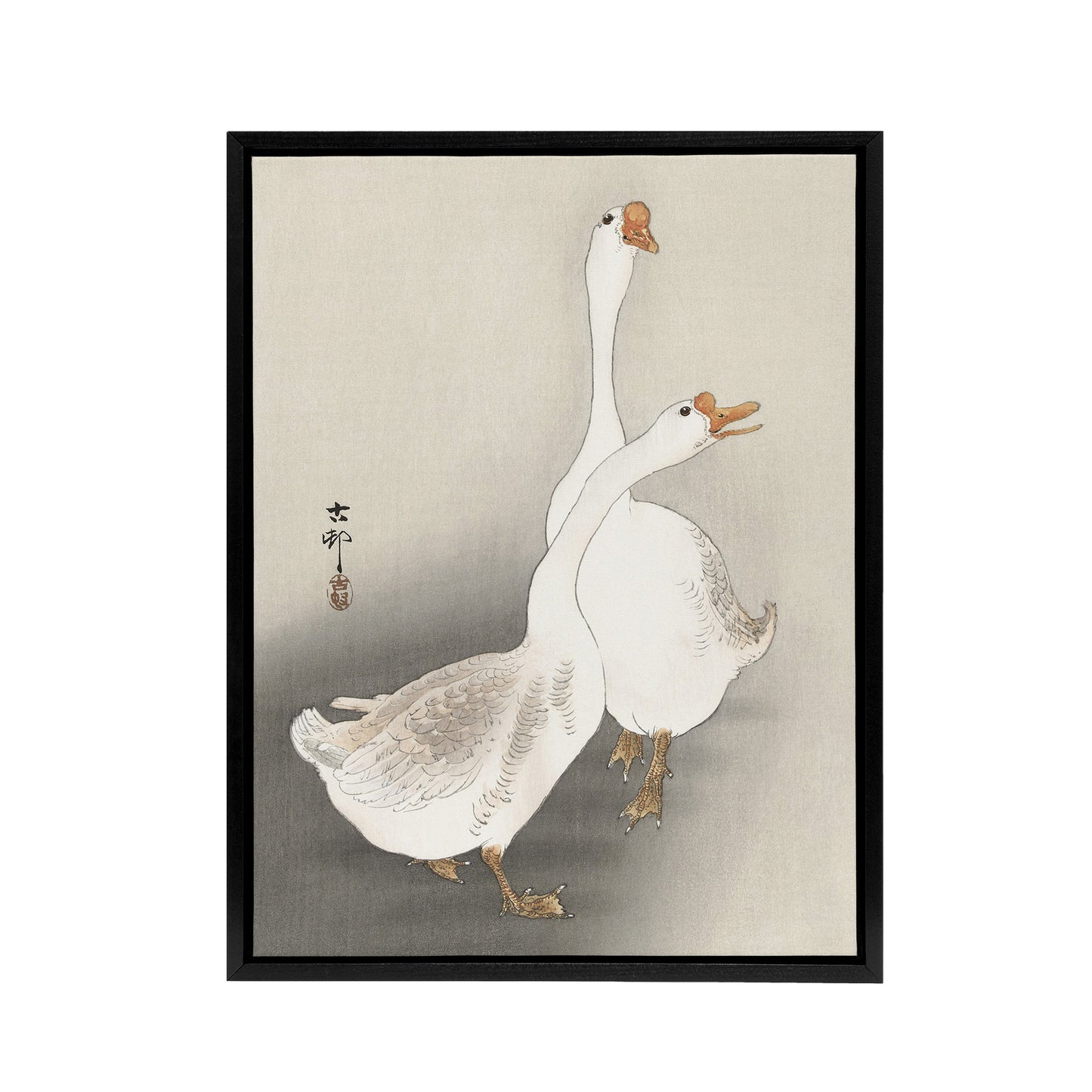 Two Geese Vintage Bird Ukiyo E Framed Canvas Wall Art Print Ohara Koson