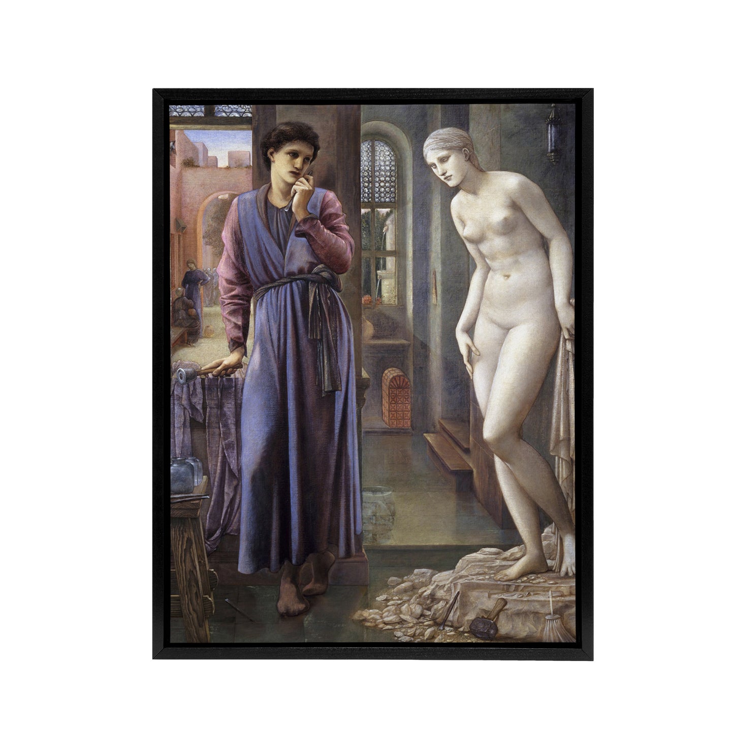 Pygmalion and Galatea Framed Canvas Wall Art Print Edward Burne Jones