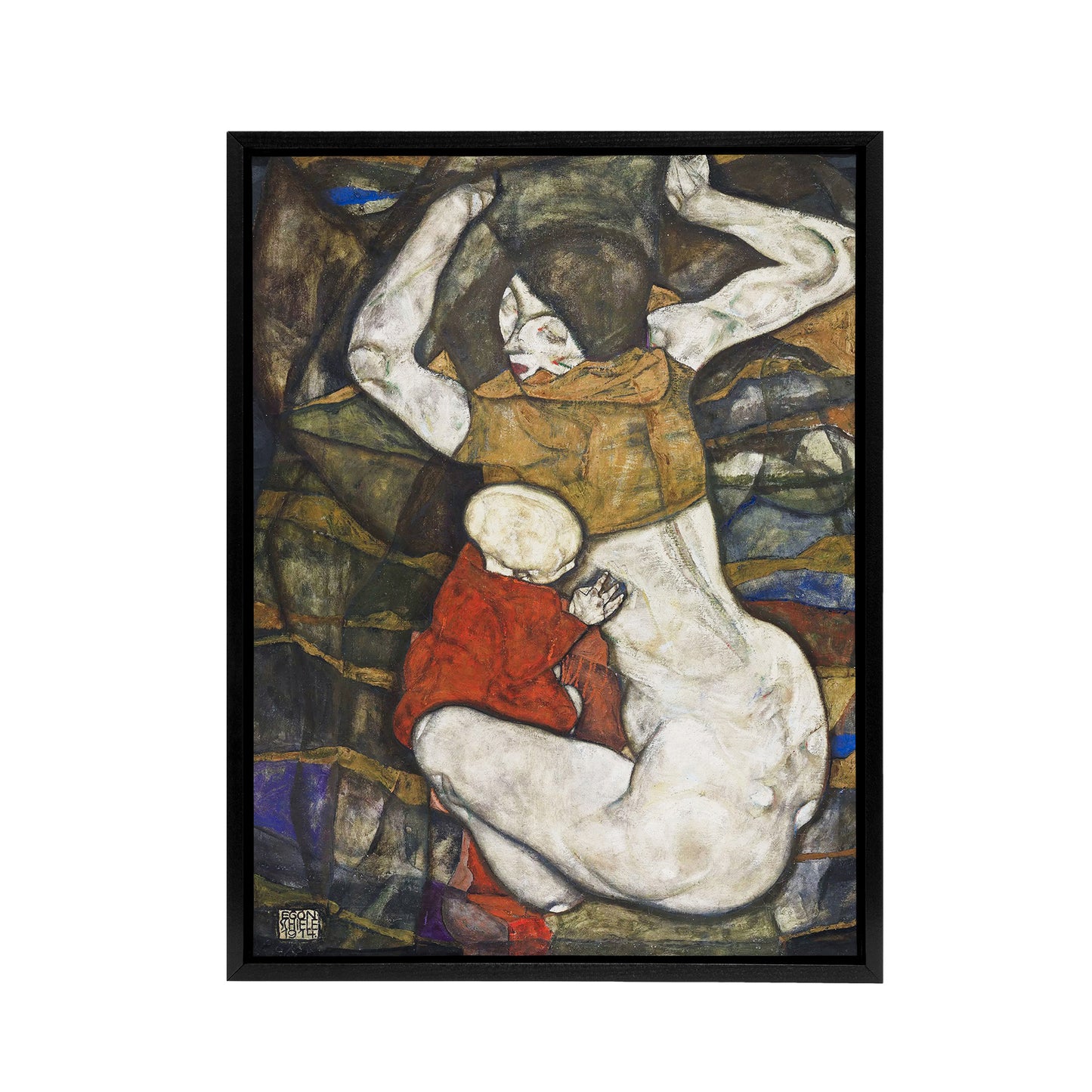 Young Mother Expressionist Painting Framed Canvas Wall Art Print Schiele