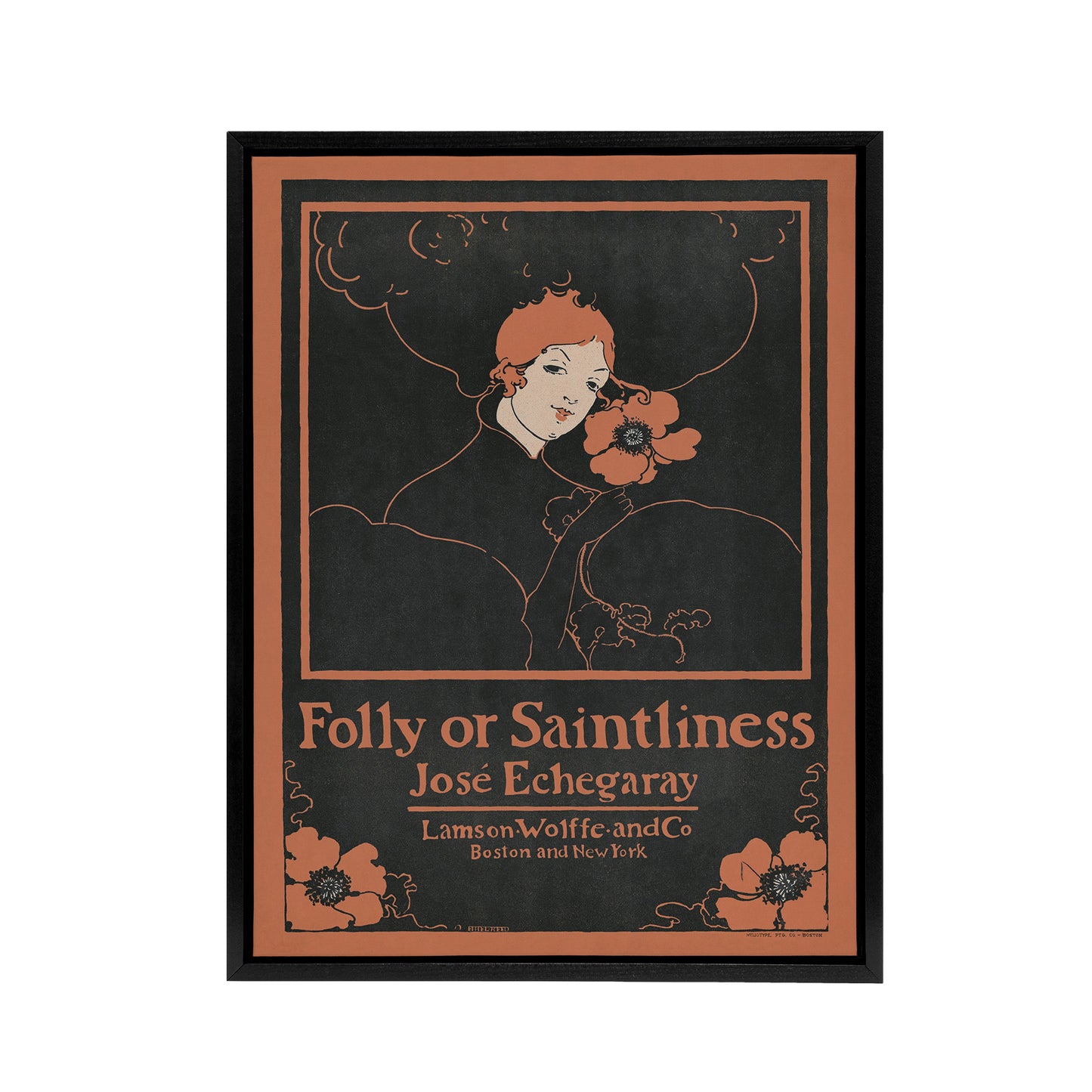 Folly or Saintliness Novel Book Cover Framed Canvas Wall Art Print Reed